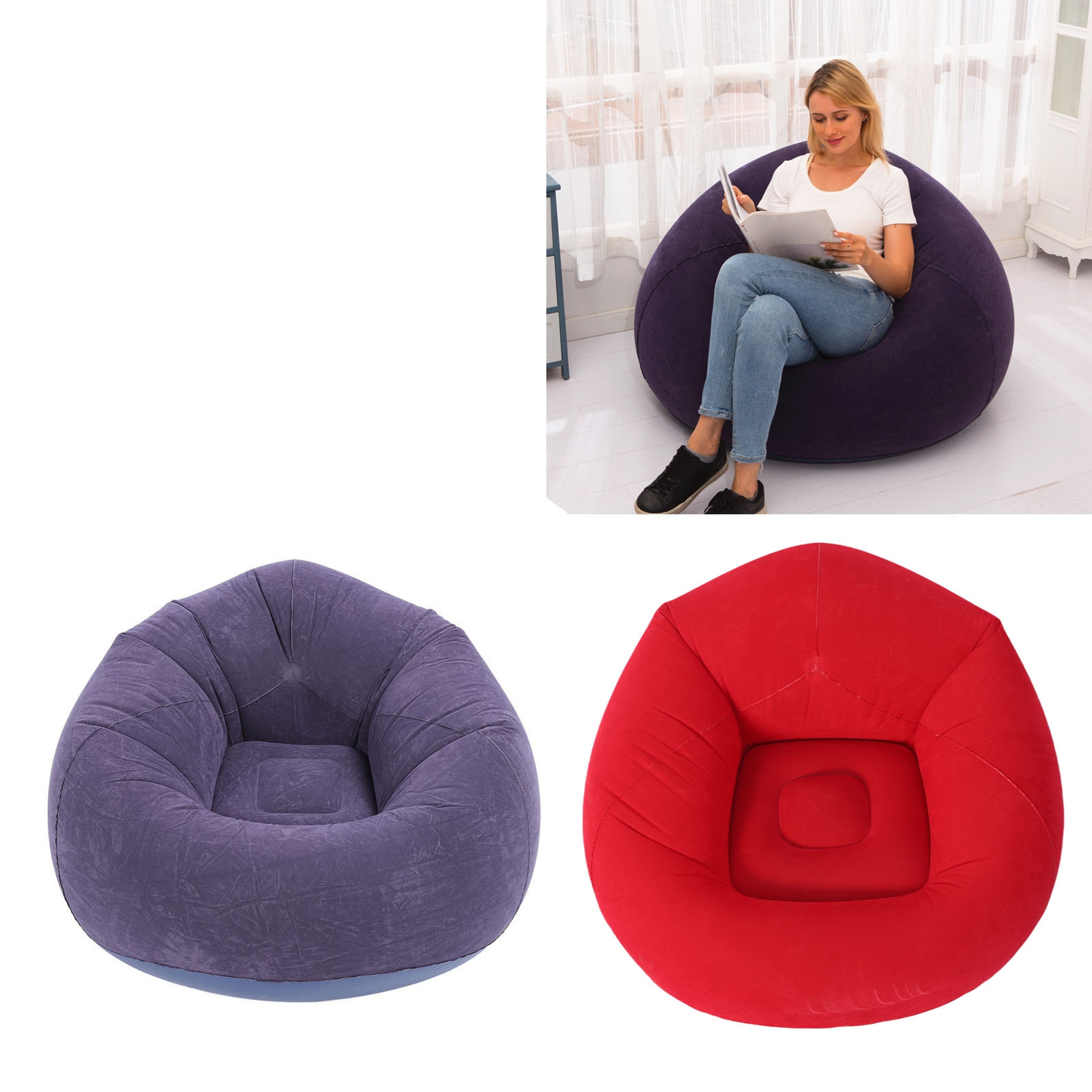 Premium Portable Inflatable Lounge Chair Sofa Comfortable Folding Air Sofa for Home & Travel – view 1