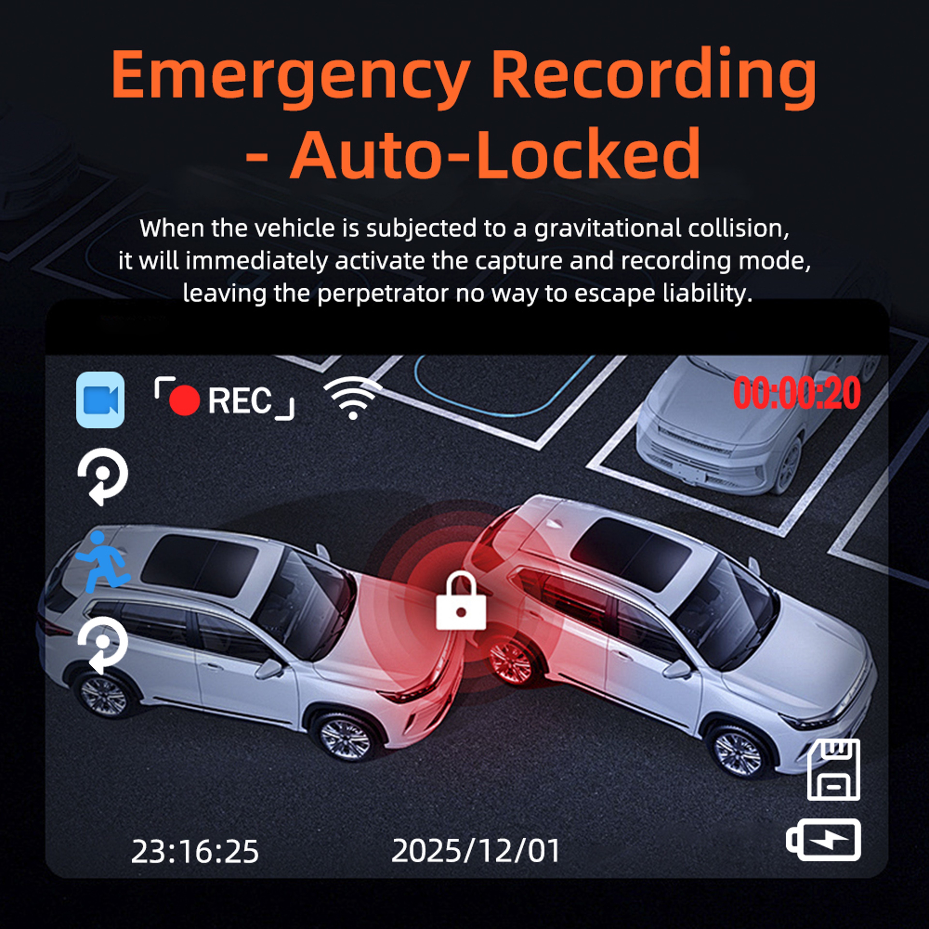 UltraGuard Front  Rear WiFi Dash Cam With Night Vision  Parking Monitor 3