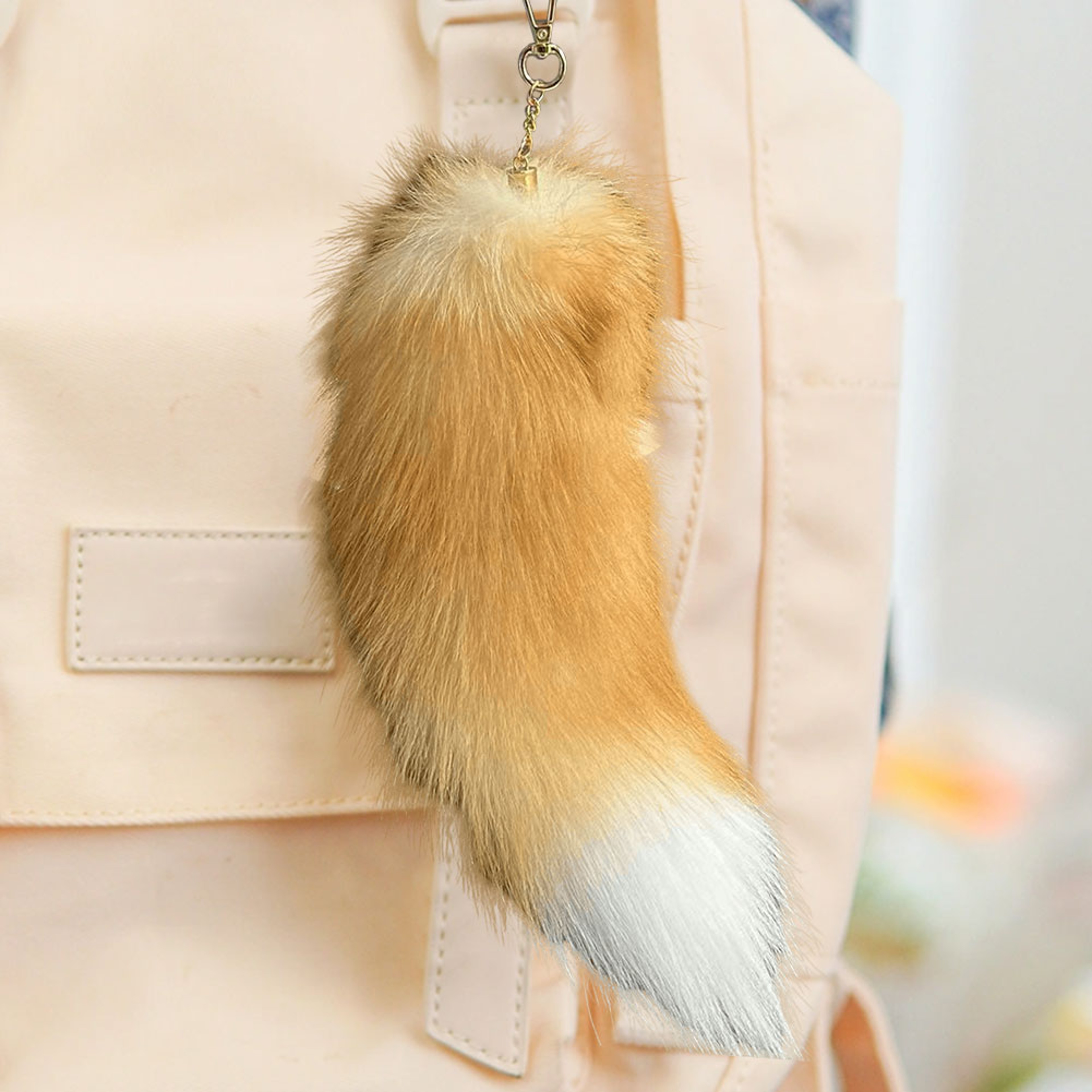 Fluffy Faux Fur Fox Tail Keychain Charm for Bags, Keys & Cosplay Accessories – view 5