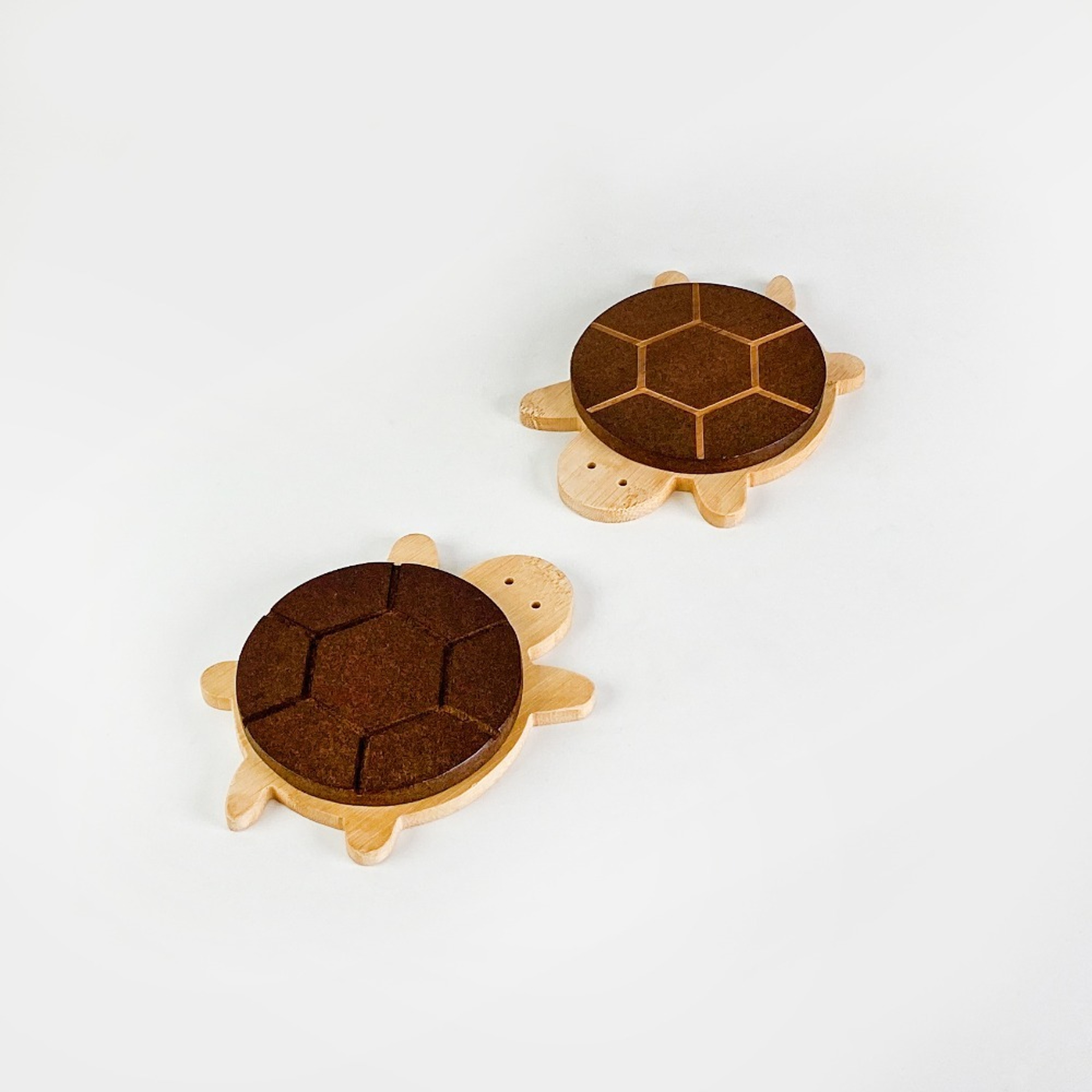 Walnut Wood Turtle Heat Resistant Coaster and Wooden Trivet Tea Kettle Stand – view 3