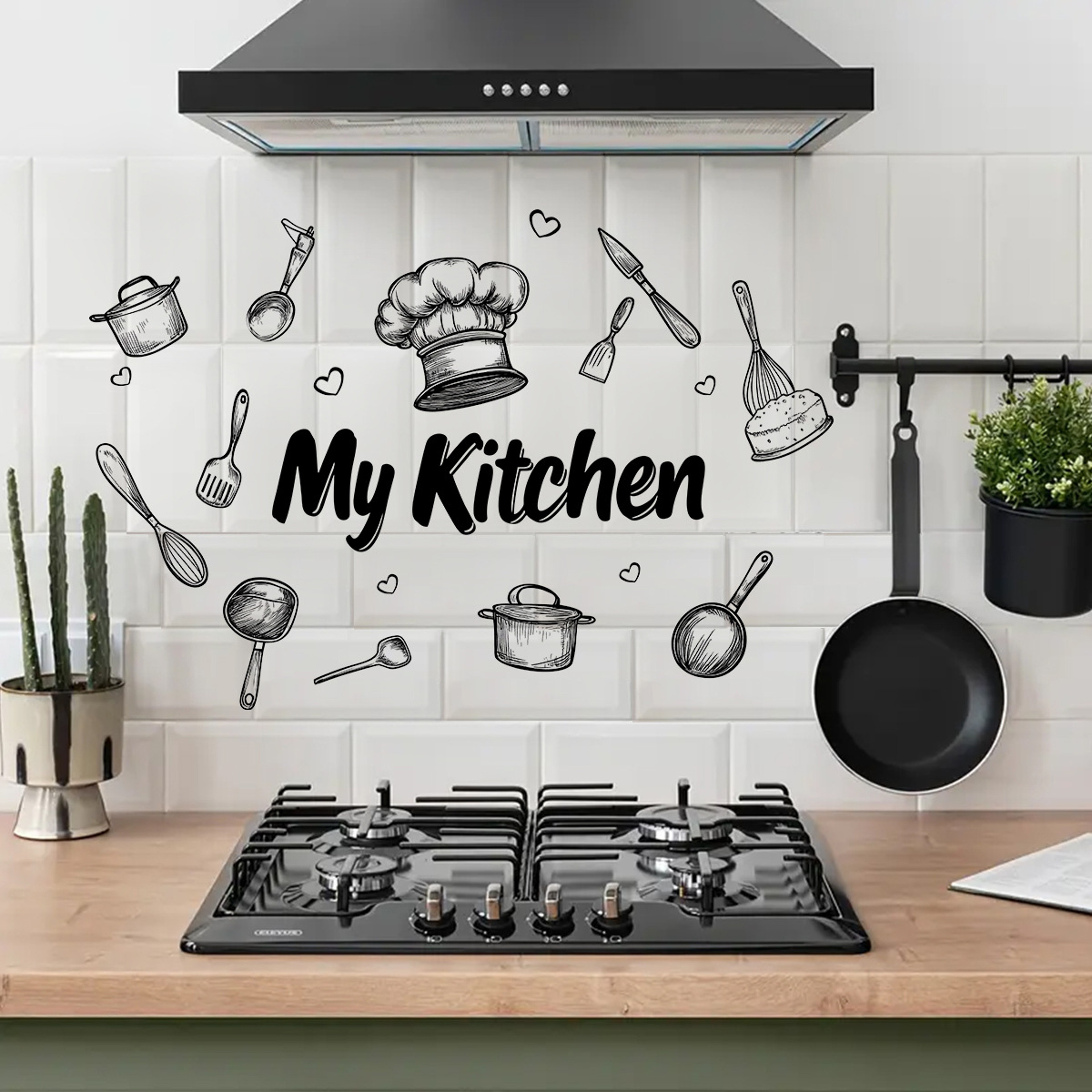 Creative Kitchen Wall Sticker Self Adhesive PVC Waterproof Kitchen Decor Wall Decal – view 3