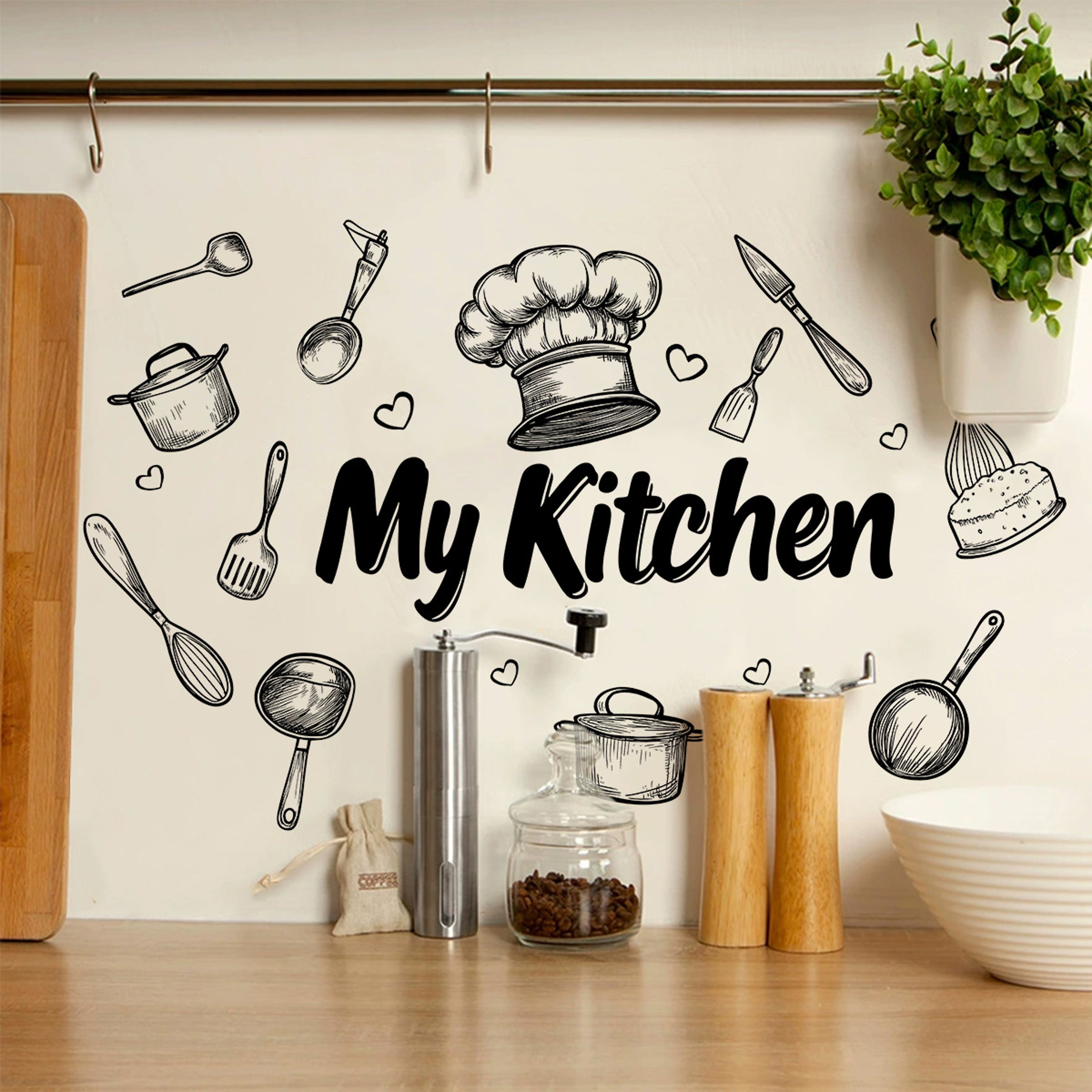Creative Kitchen Wall Sticker Self Adhesive PVC Waterproof Kitchen Decor Wall Decal – view 5
