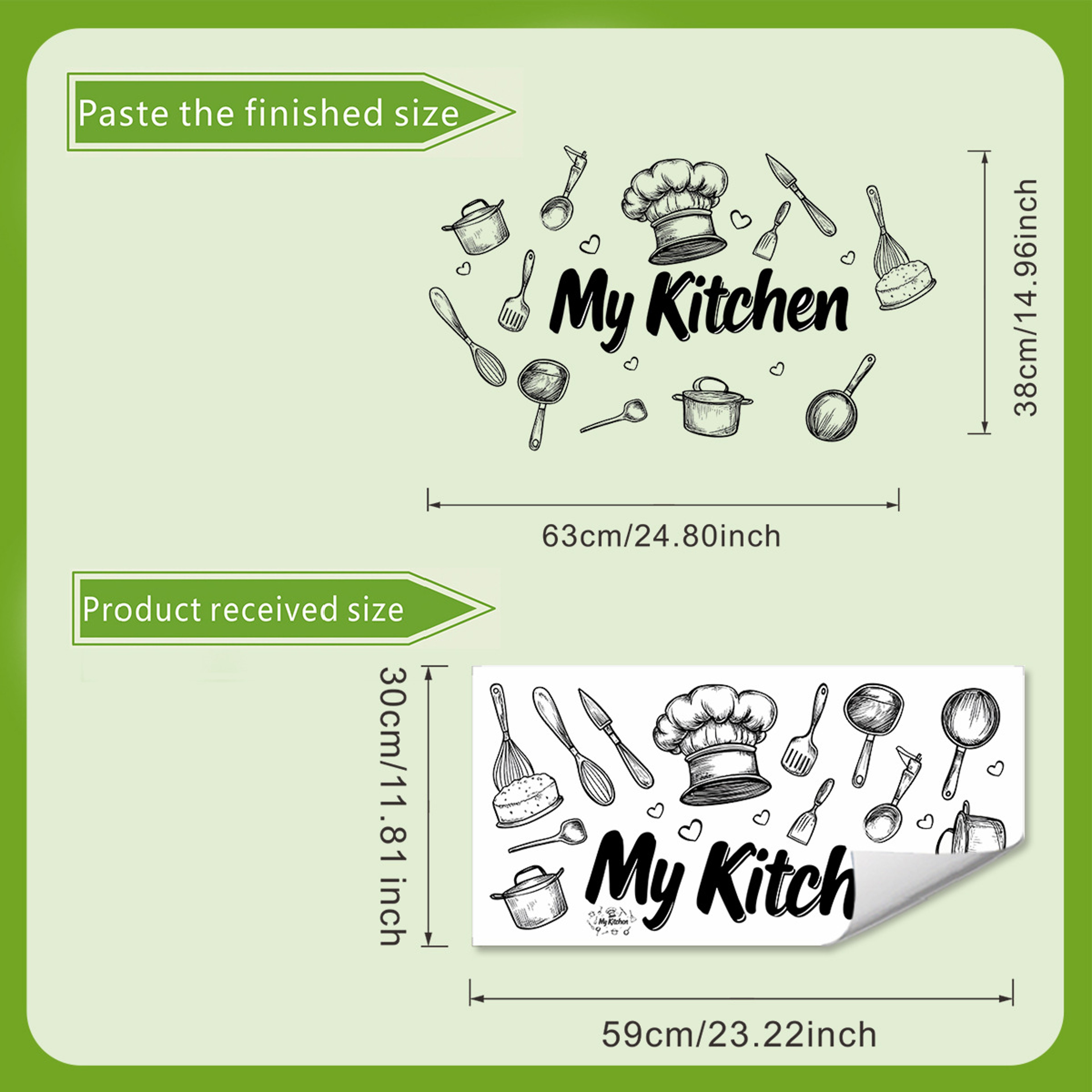 Creative Kitchen Wall Sticker Self Adhesive PVC Waterproof Kitchen Decor Wall Decal – view 7