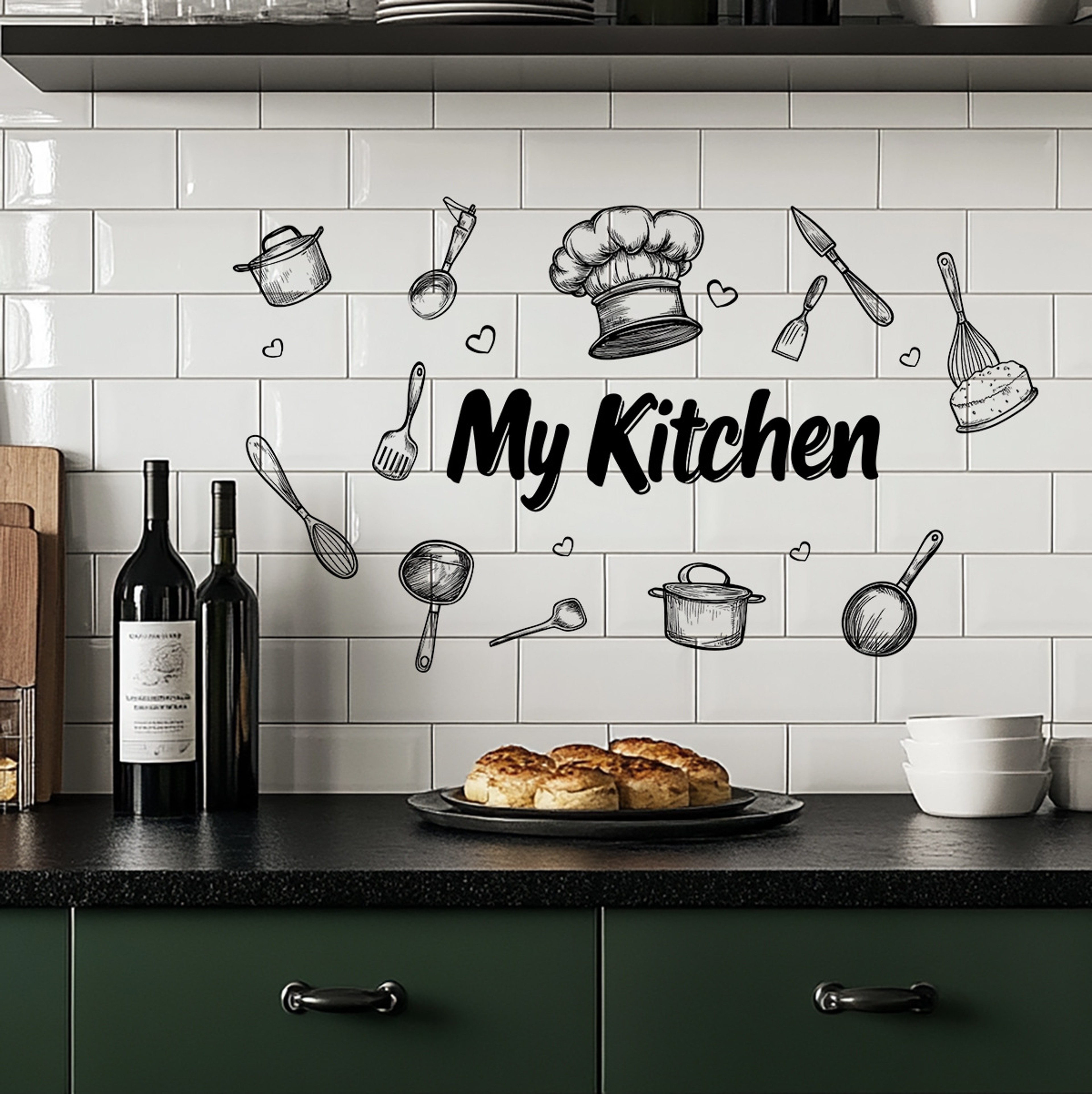 Creative Kitchen Wall Sticker Self Adhesive PVC Waterproof Kitchen Decor Wall Decal – view 6