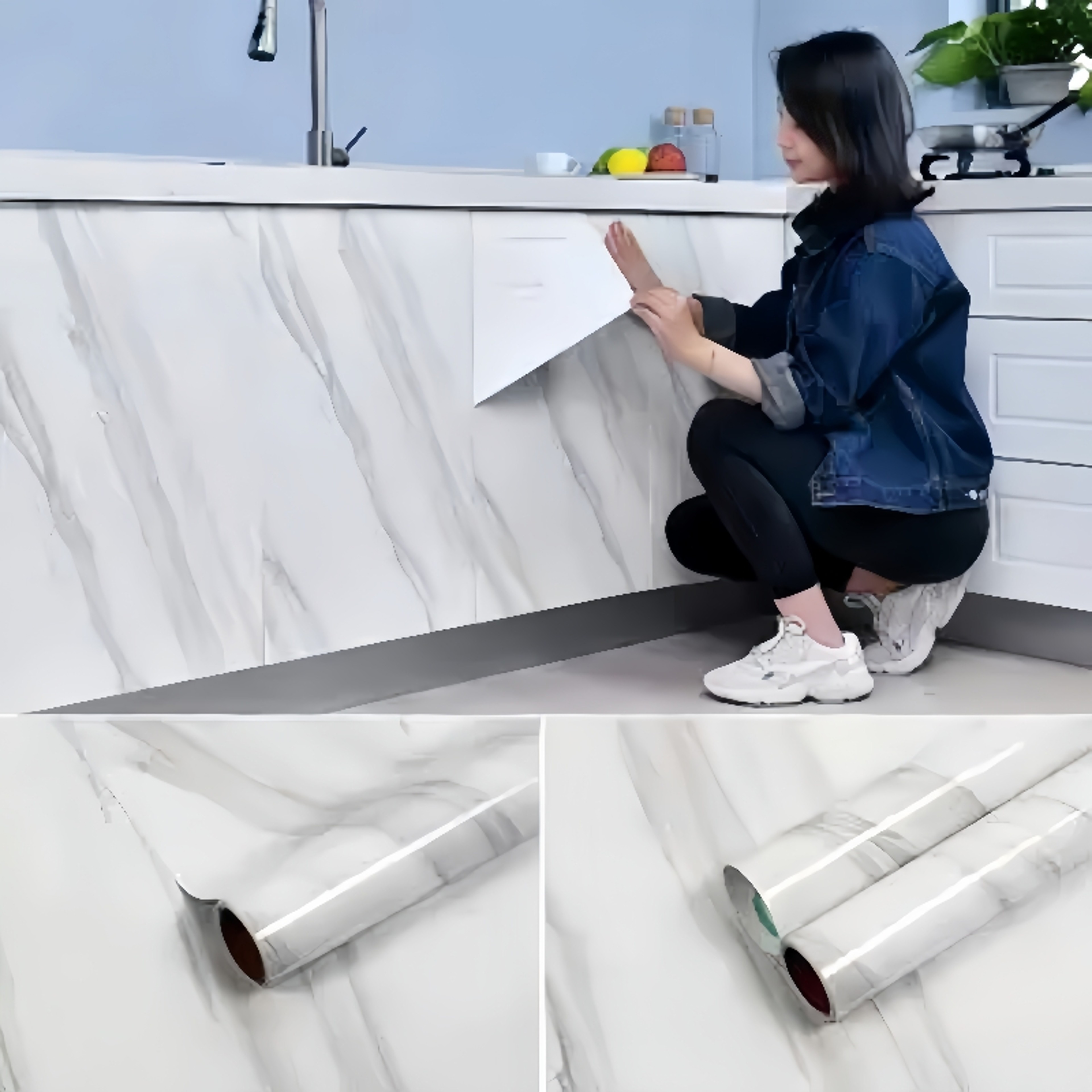 Waterproof Peel and Stick Wallpaper White Self Adhesive Contact Paper for Walls, Cabinets & Home Decor – view 3
