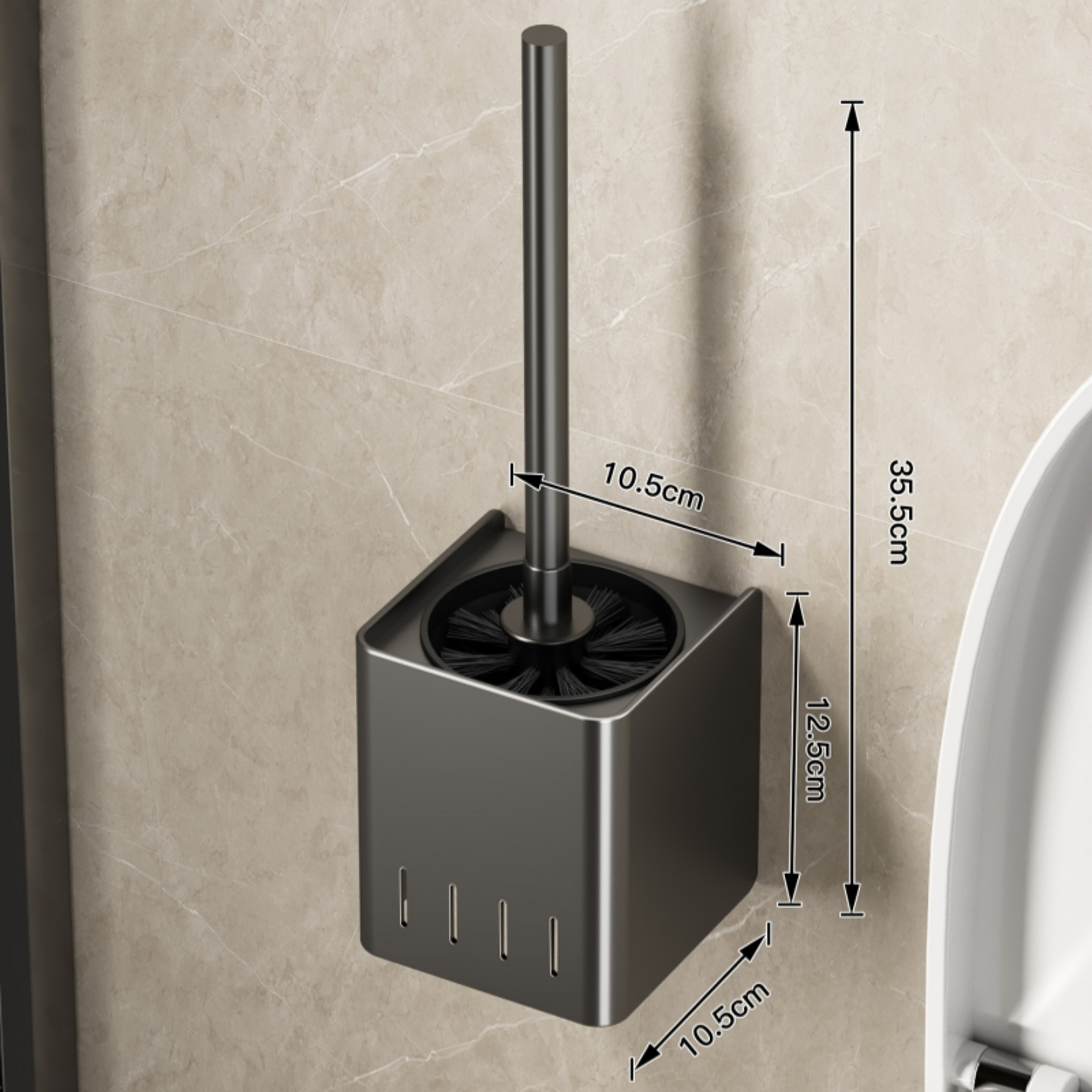 Premium Stainless Steel Toilet Brush with Wall Mounted Holder for Deep Bathroom Cleaning – view 7