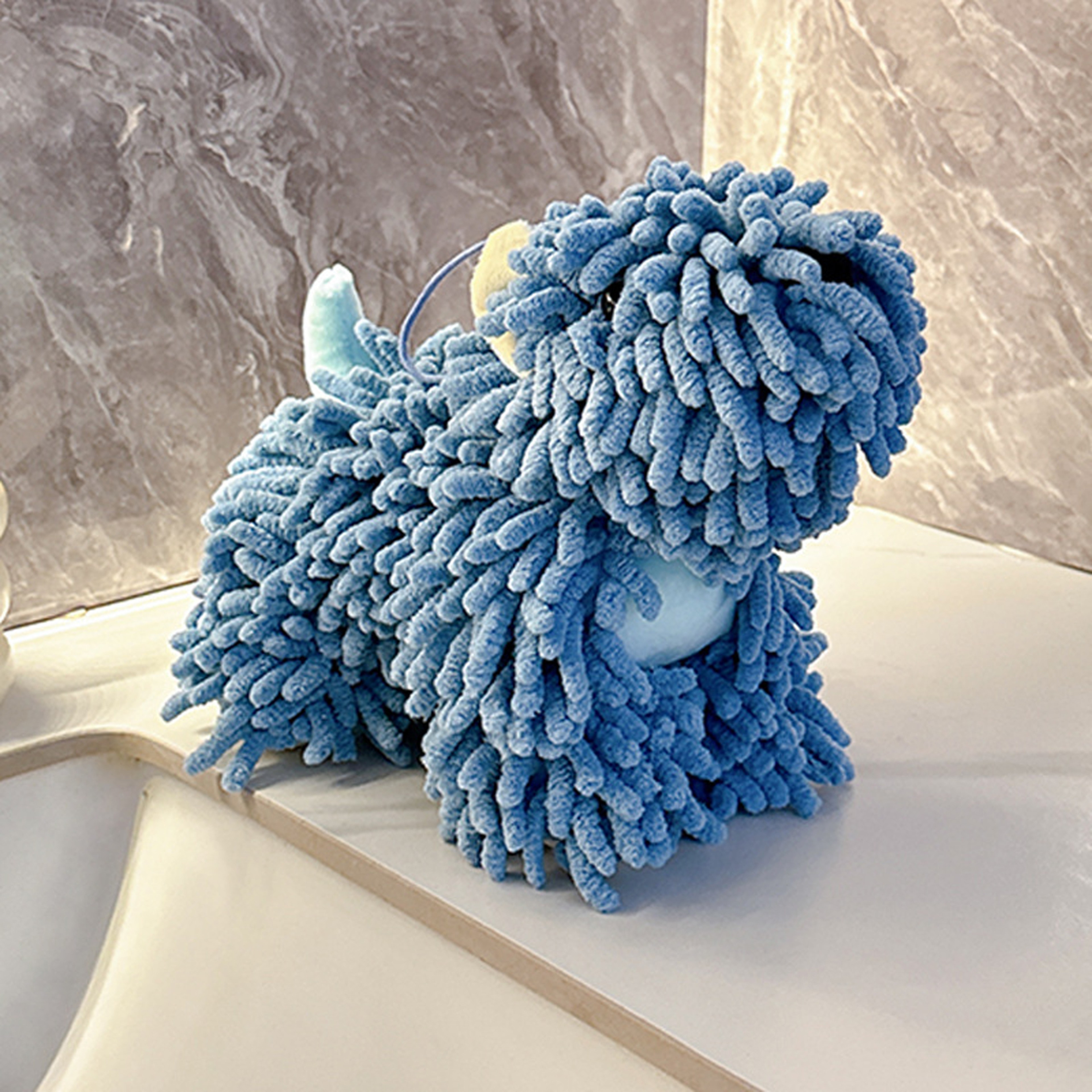 Cute Dog Chenille Hand Towel With Hanging Loop Soft Absorbent Bathroom  Kitchen Drying Towel 6
