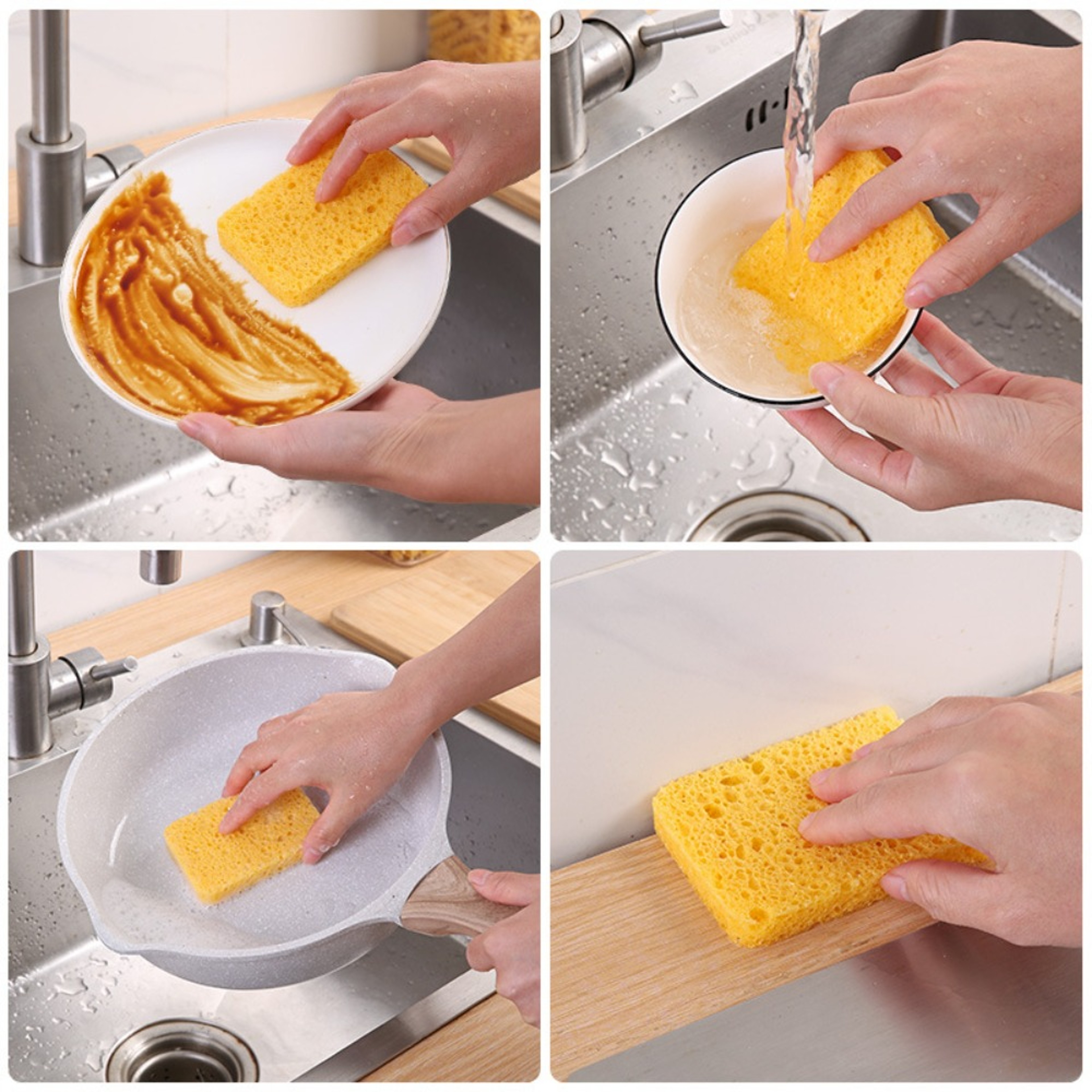 Kitchen Sink Sponge Water Blocking Strip, Wood Pulp Cotton Sponge Cuttable Absorbent Countertop Pad – view 4