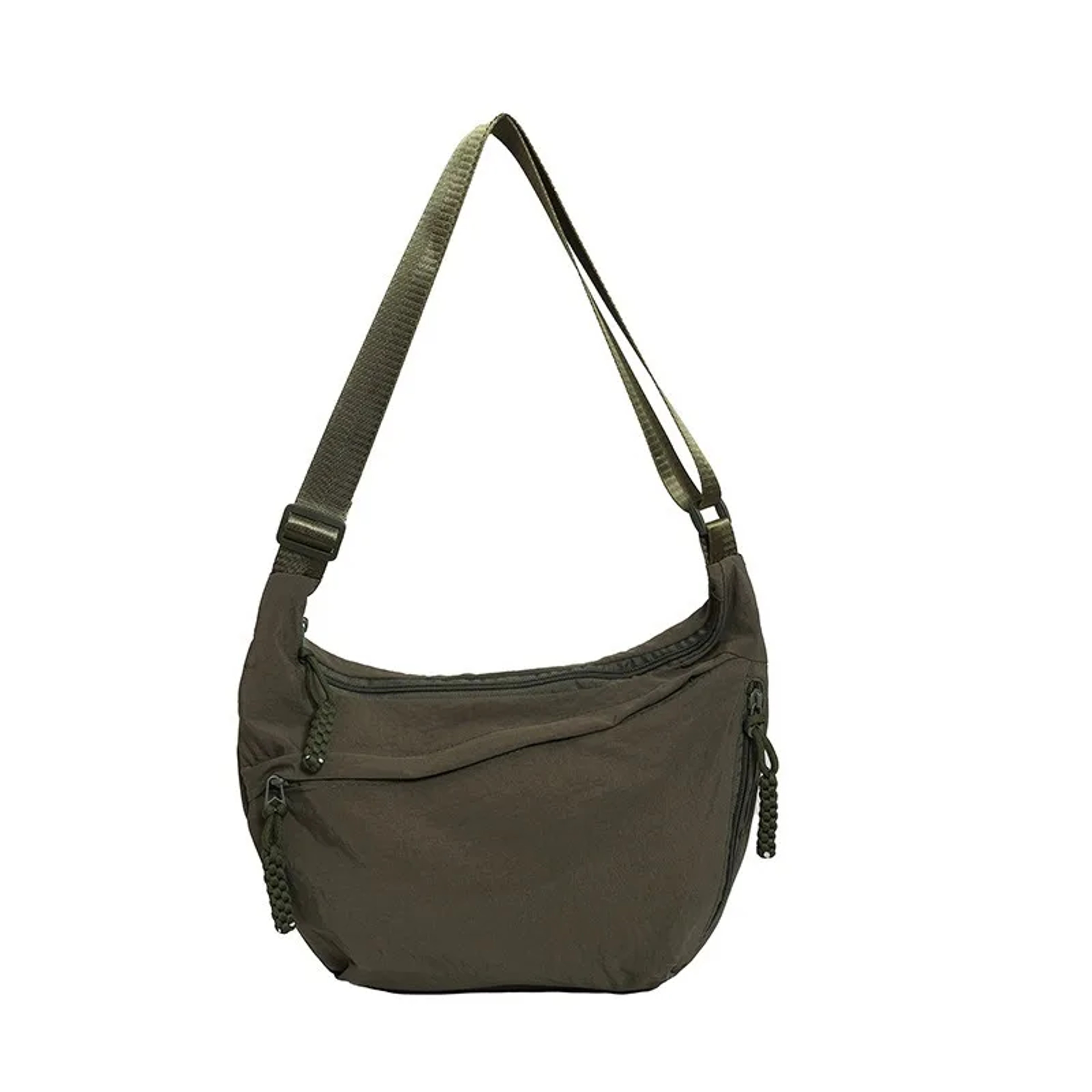 Minimalist Canvas Shoulder Bag For Women Everyday Dumpling Tote With Zipper Closure 4