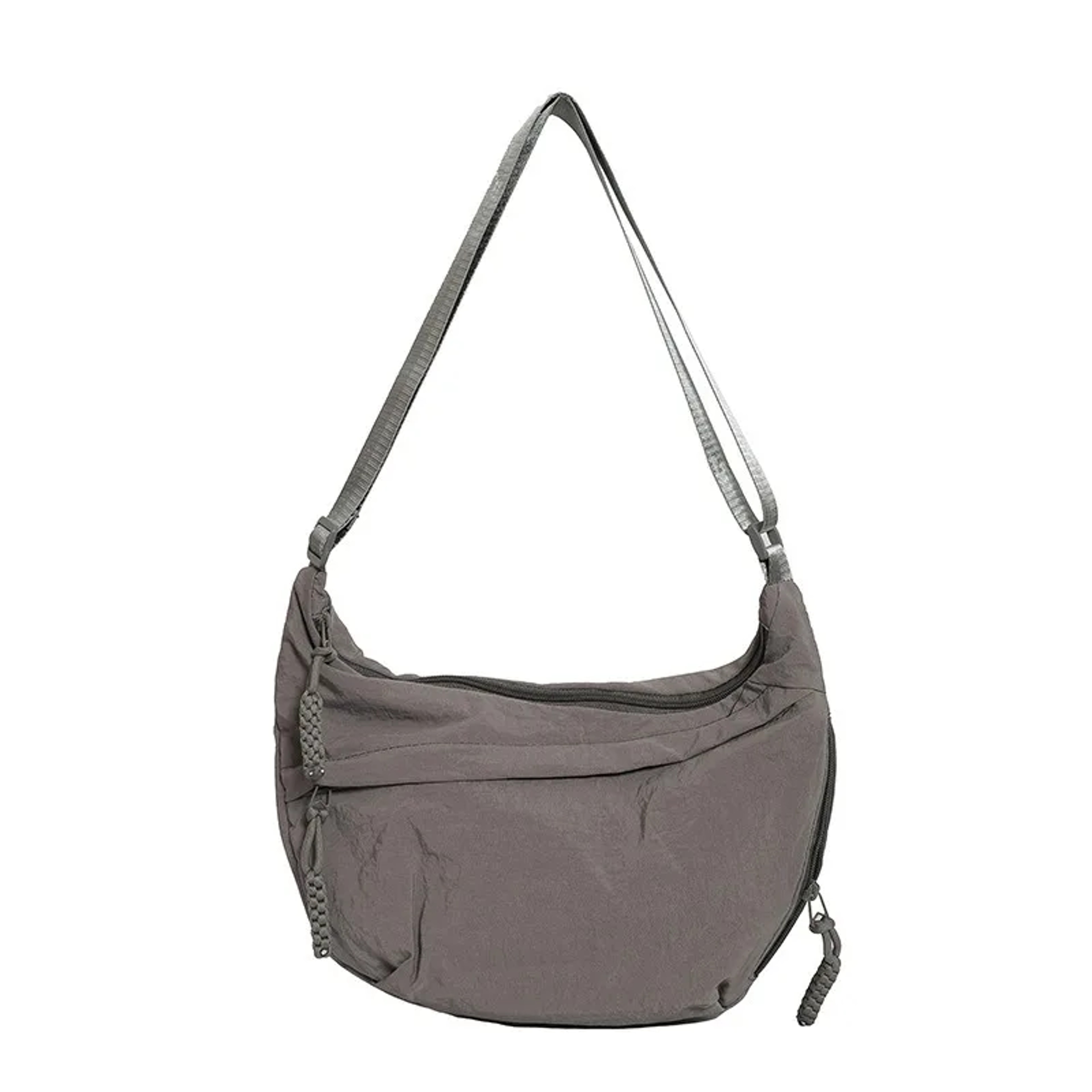 Minimalist Canvas Shoulder Bag For Women Everyday Dumpling Tote With Zipper Closure 6