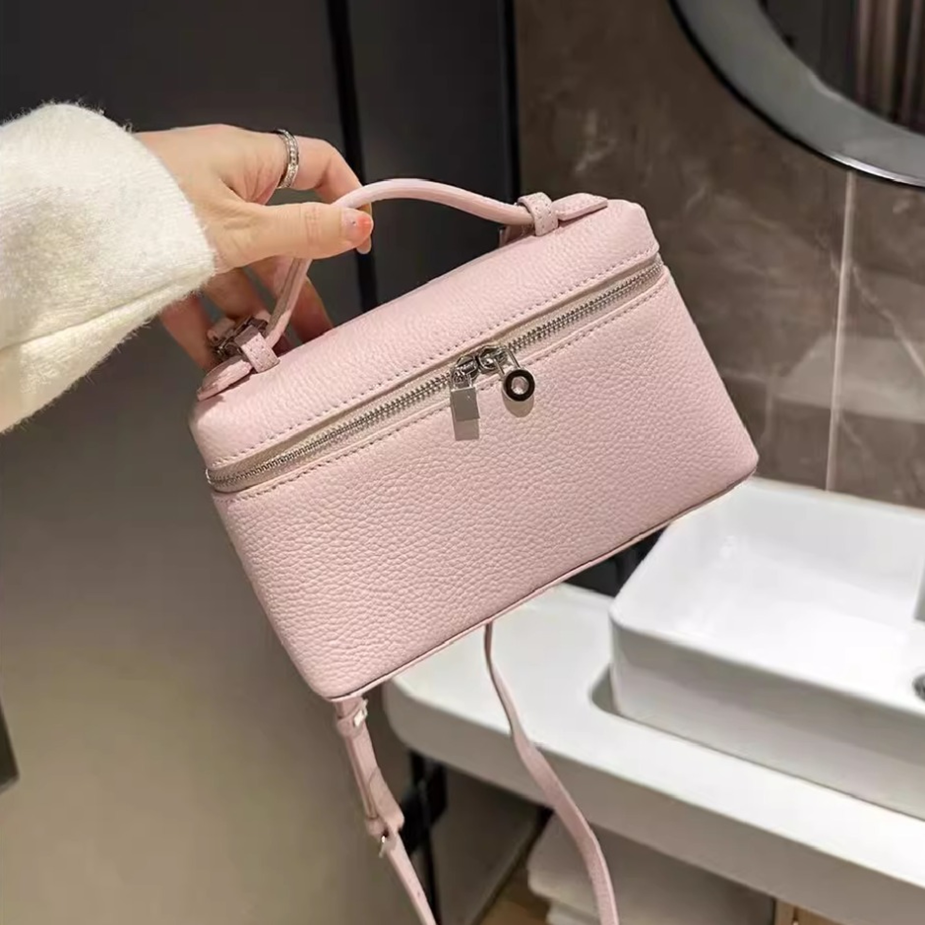 Elegant Lychee Grain Mini Crossbody Bag for Women with Top Handle Shoulder Purse – view 1