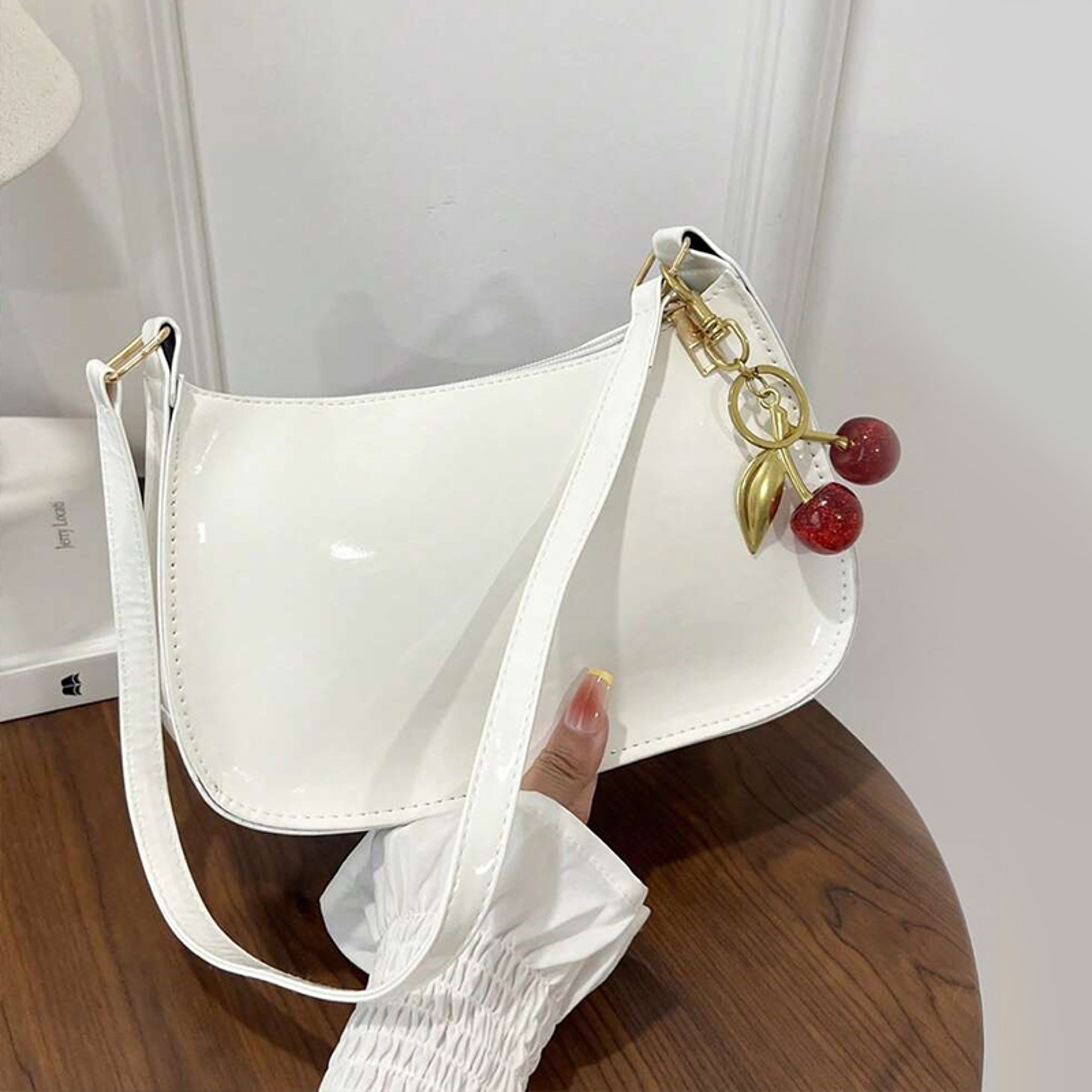 Cherry Charm Leather Handbag for Women Stylish Shoulder Bag for Everyday Commuting – view 5