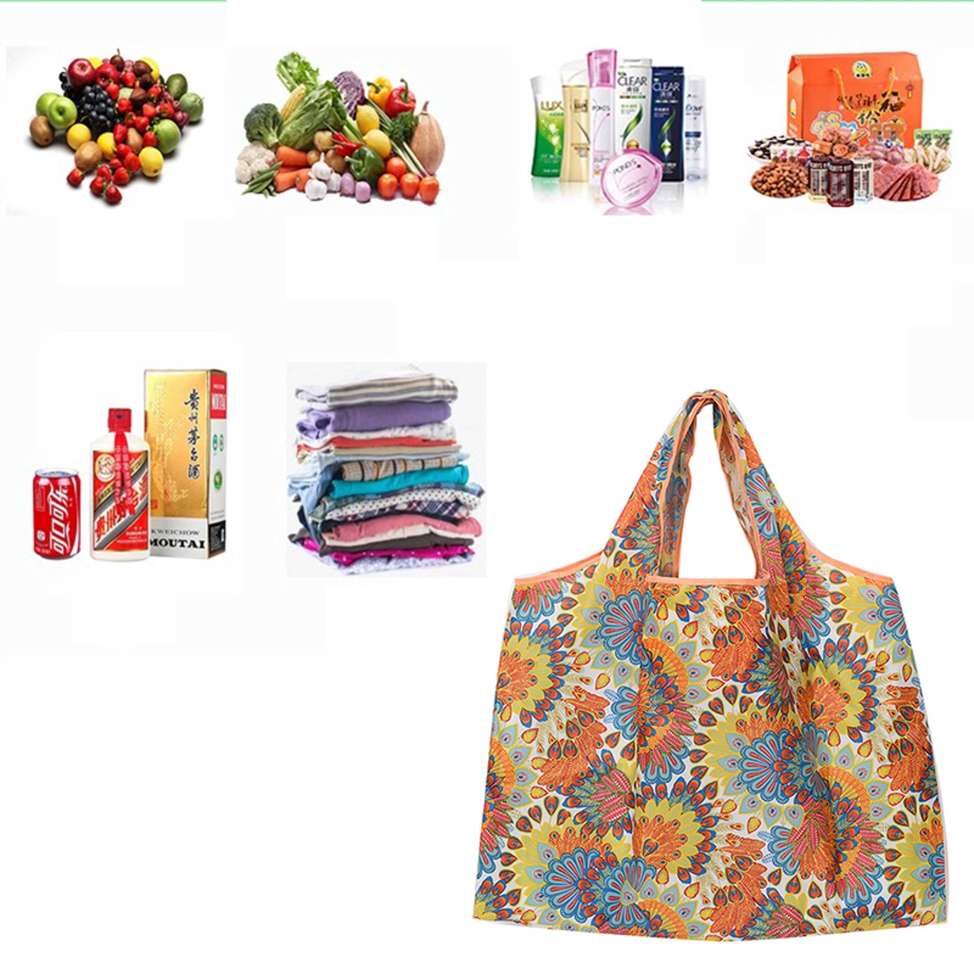 Large Capacity Foldable Shopping Bag Reusable Travel Tote for Grocery, Shopping & Daily Carry – view 7