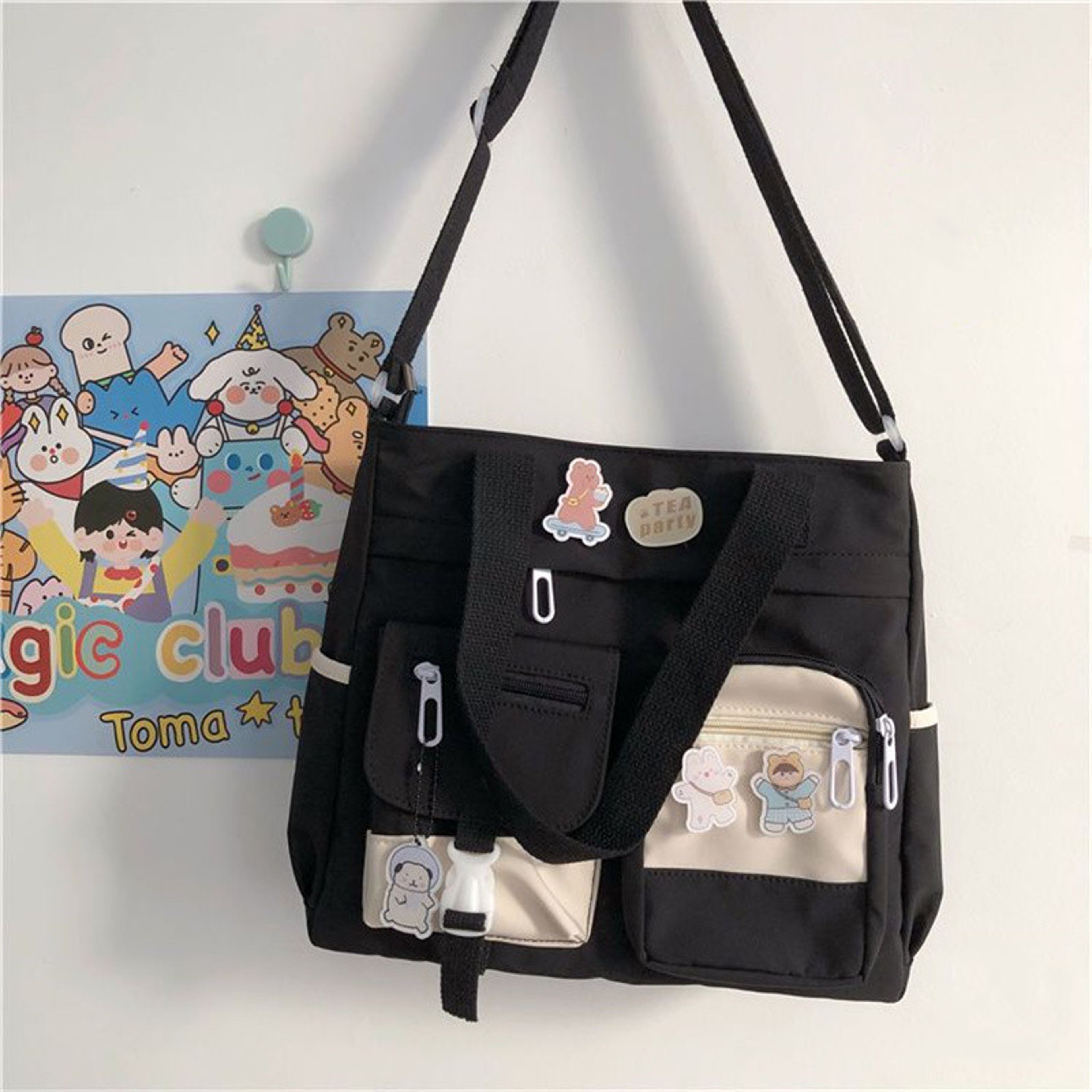 Waterproof Canvas Crossbody Bag For Women Large Capacity Nylon Messenger Tote 6