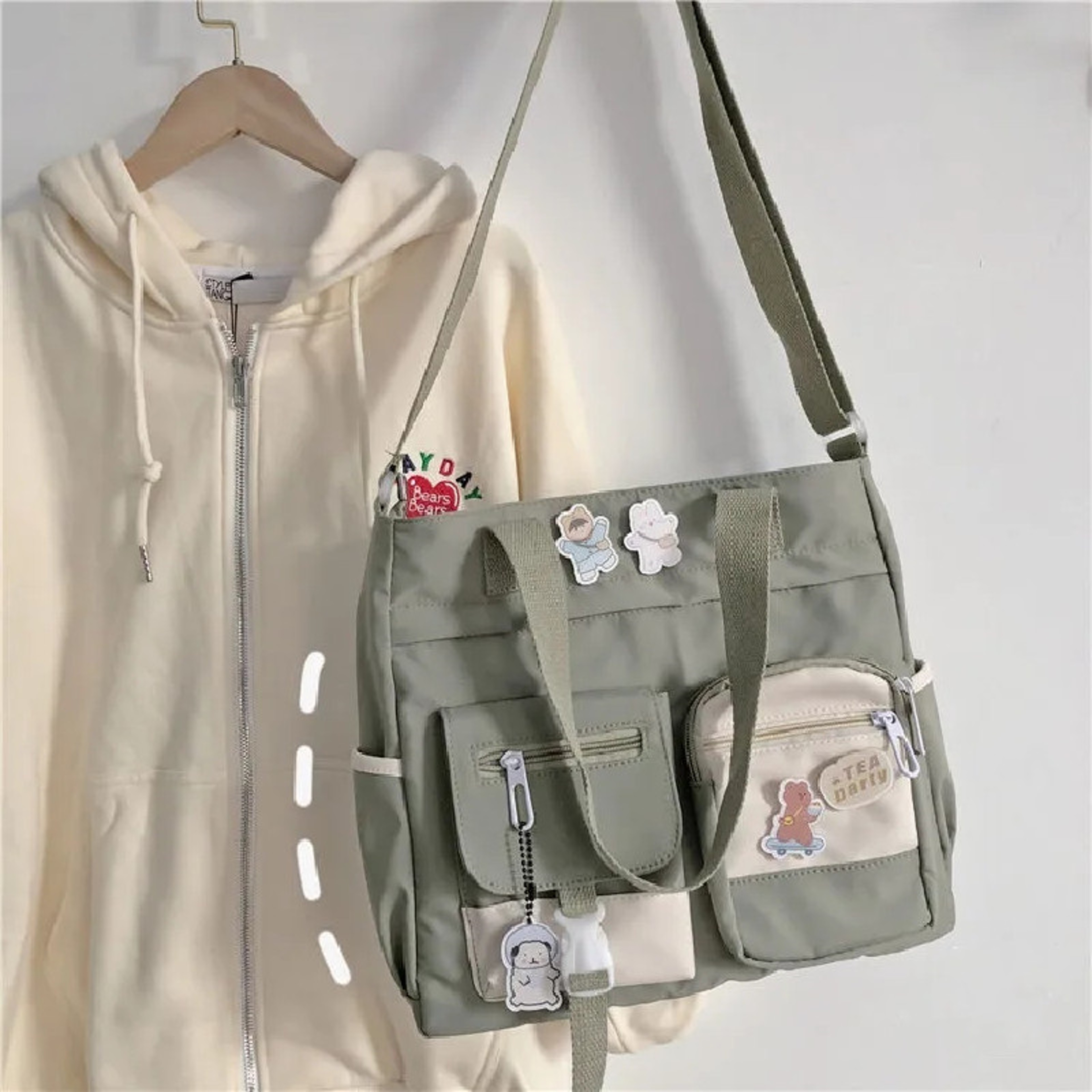 Waterproof Canvas Crossbody Bag For Women Large Capacity Nylon Messenger Tote 7