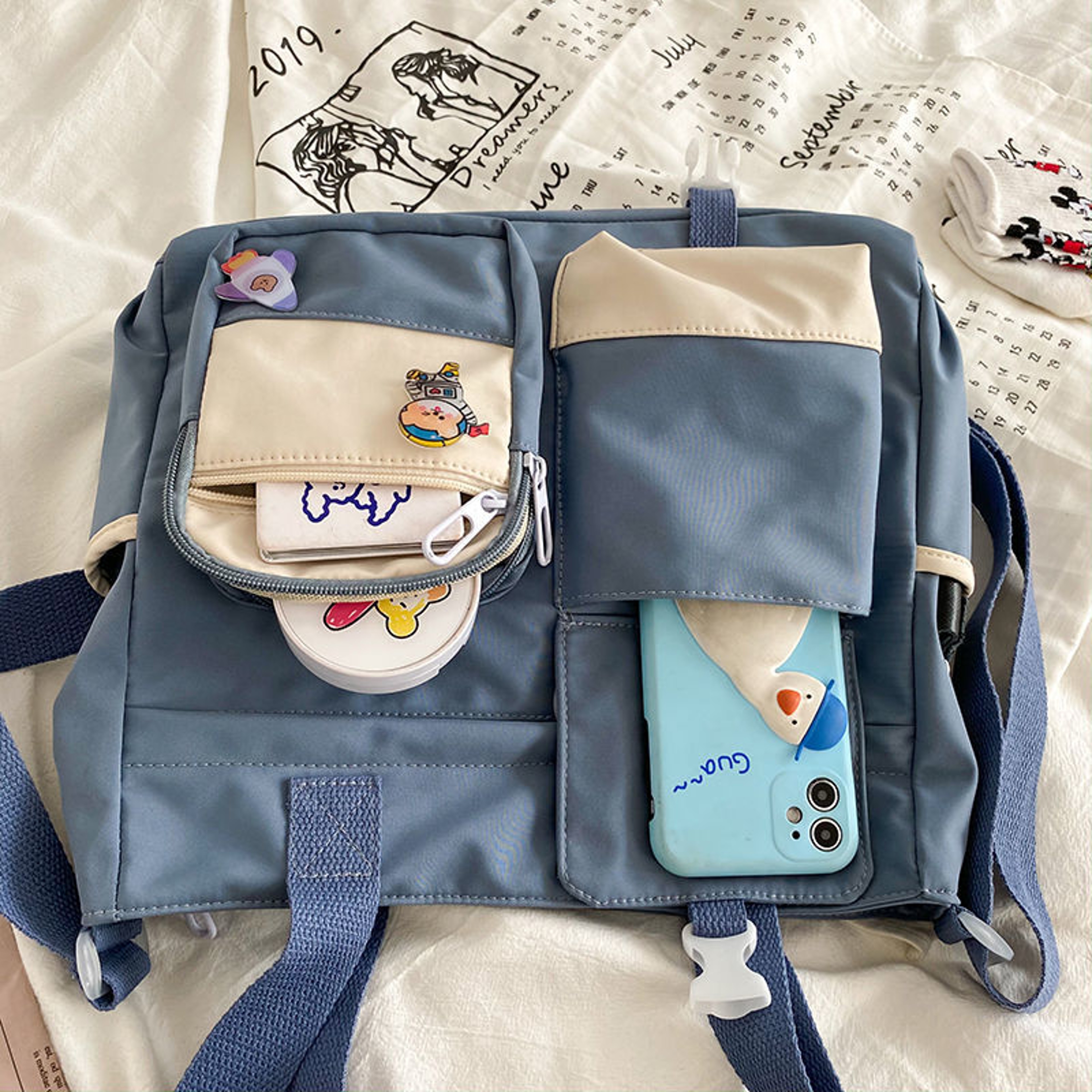 Waterproof Canvas Crossbody Bag For Women Large Capacity Nylon Messenger Tote 4