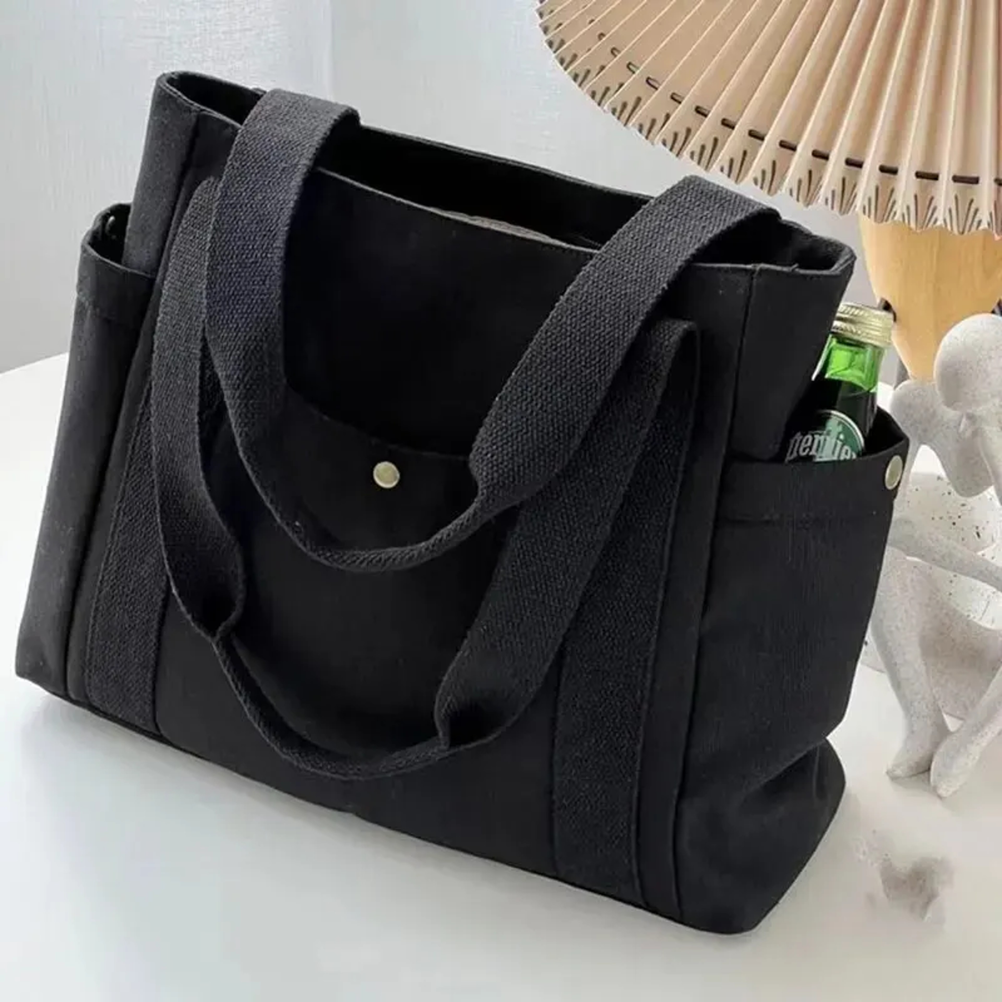 Large Capacity Canvas Tote Bag For Work School  Everyday Commuting 1