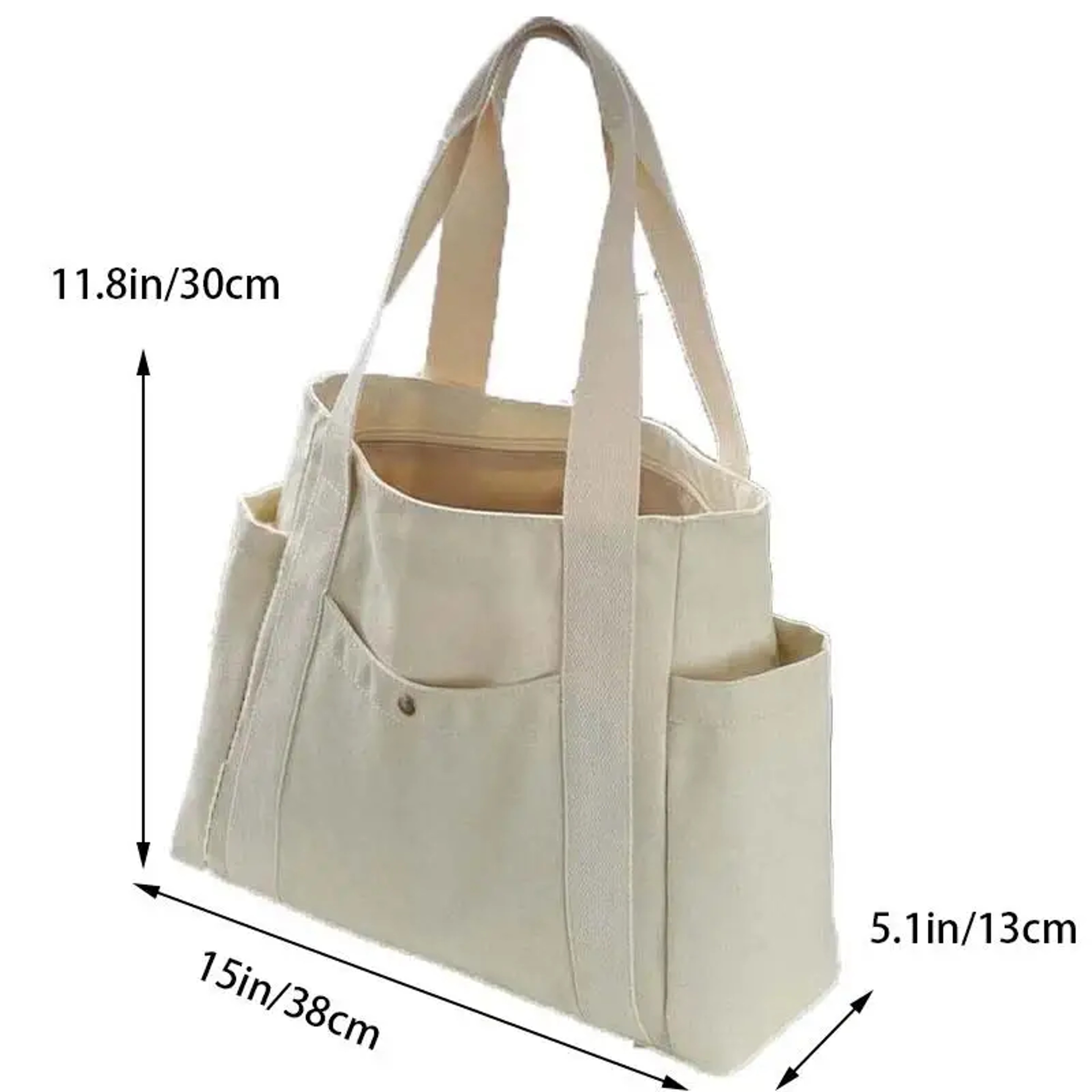 Large Capacity Canvas Tote Bag For Work School  Everyday Commuting 3