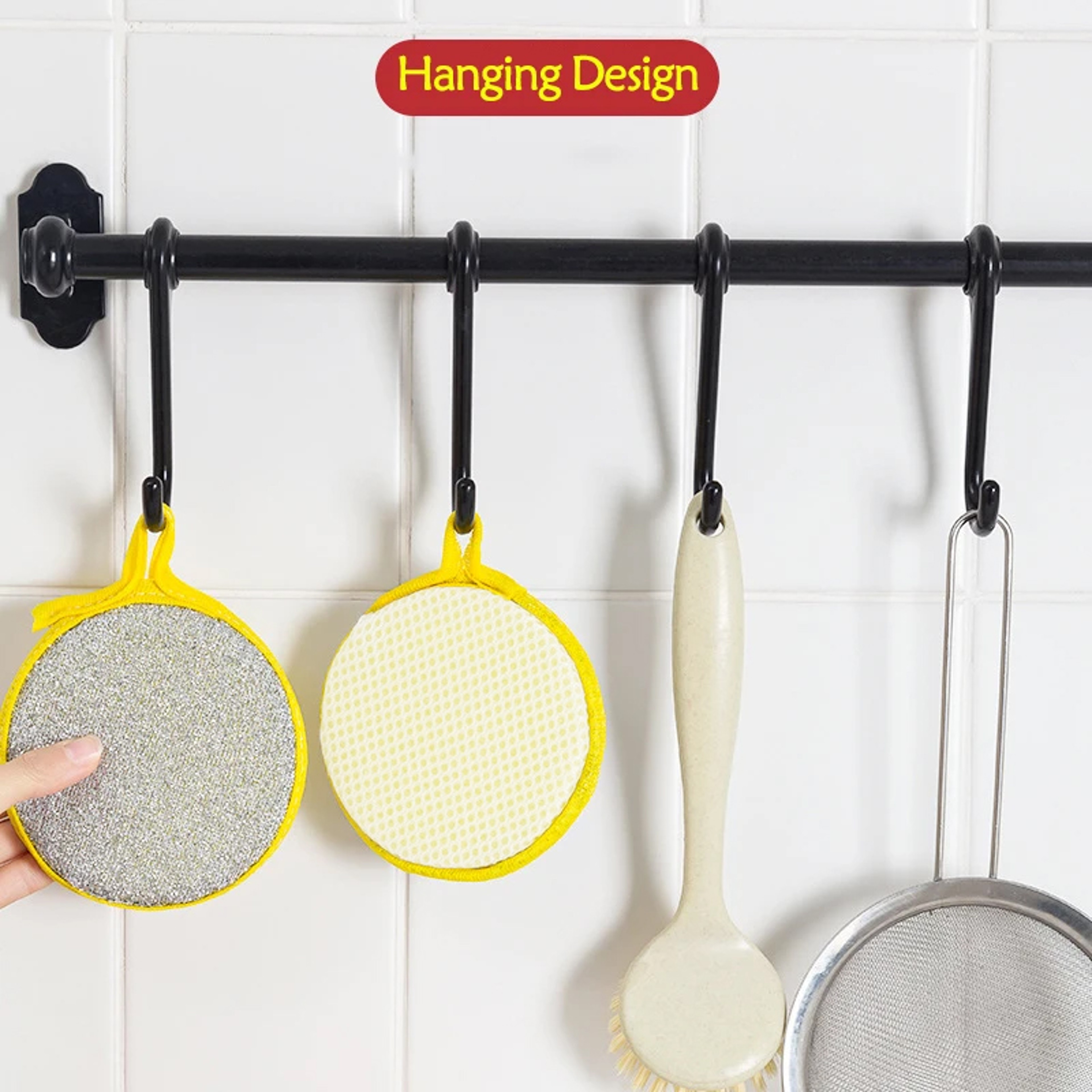 Double Sided Dishwashing Sponge Kitchen Cleaning Scrub Sponge For Pots Pans  Dishes 3