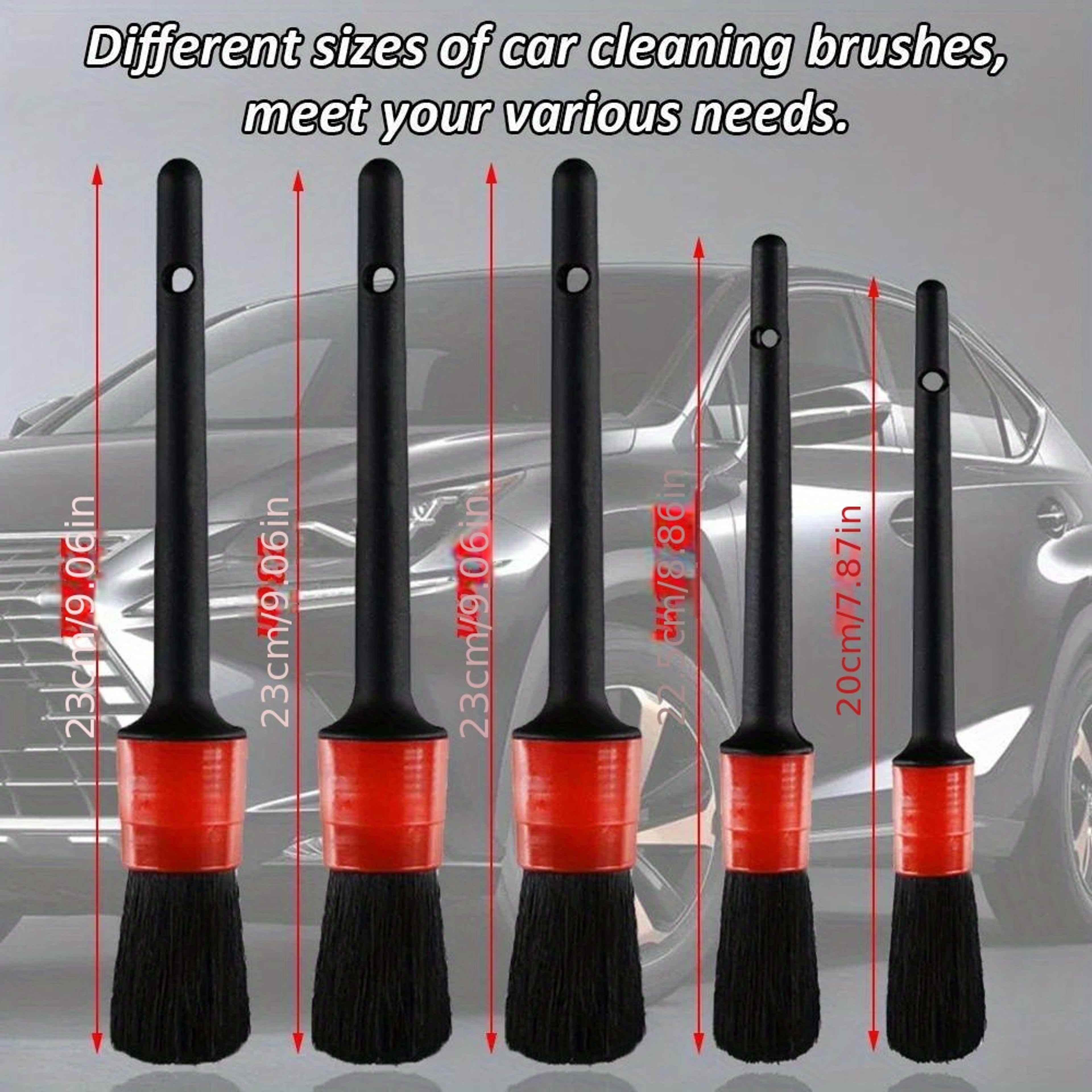 Premium Car Detailing Brush Set for Dashboard, Vents & Interior Auto Cleaning Kit – view 4