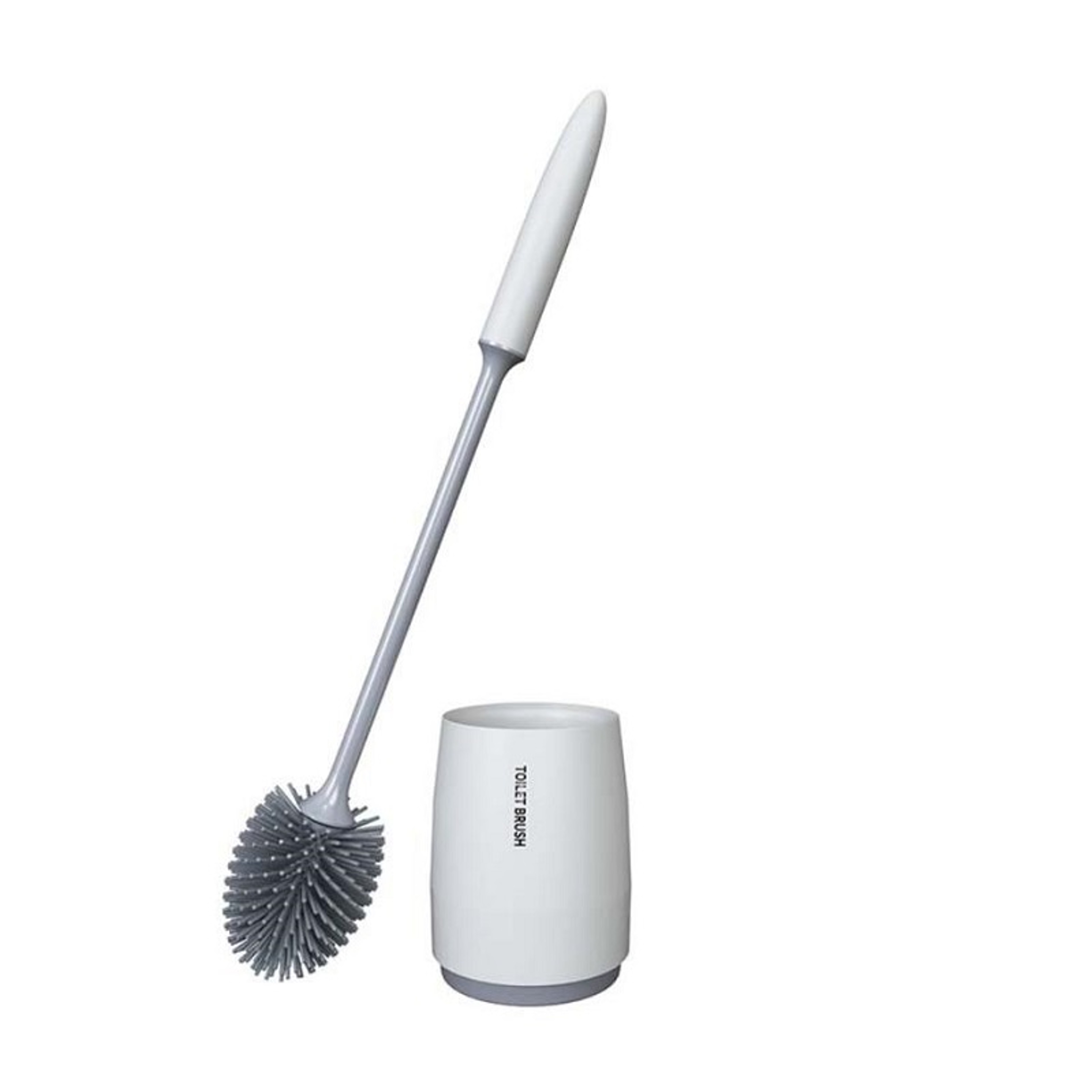 Quick Dry Silicone Toilet Brush with Holder Wall Mounted or Floor Standing Bathroom Cleaner – view 9