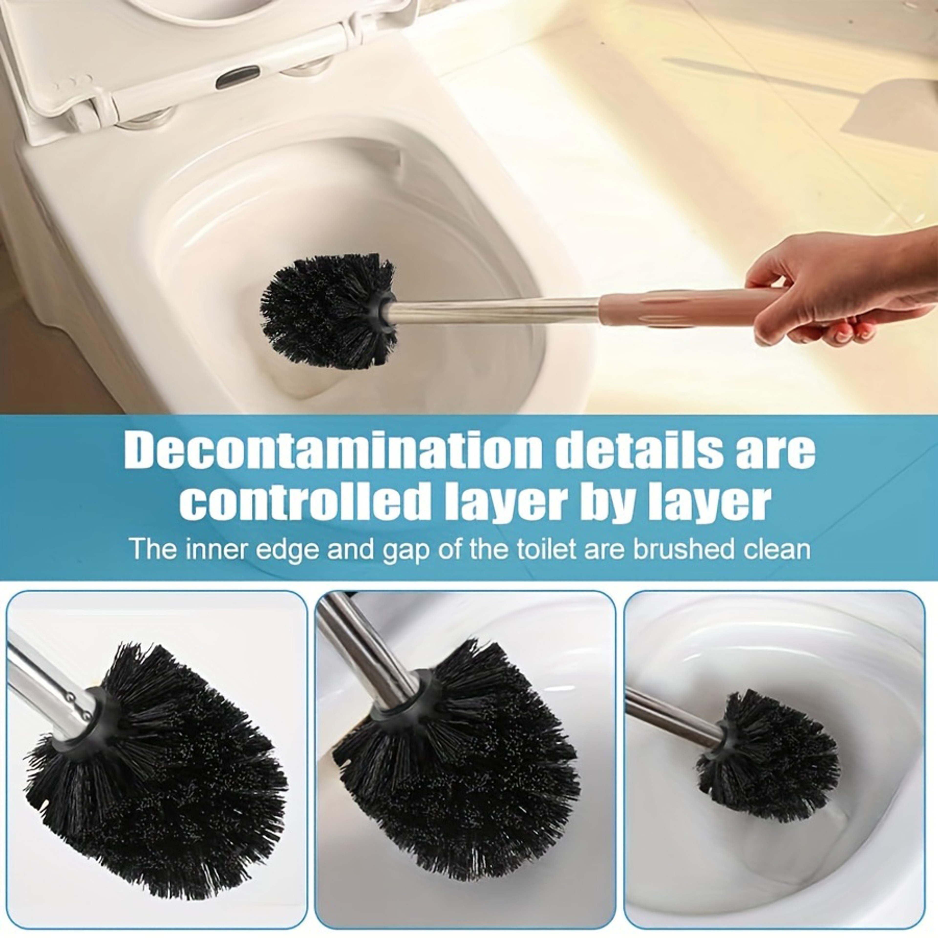 Detachable Toilet Brush With Reusable Brush Head For Deep Bathroom Cleaning 3