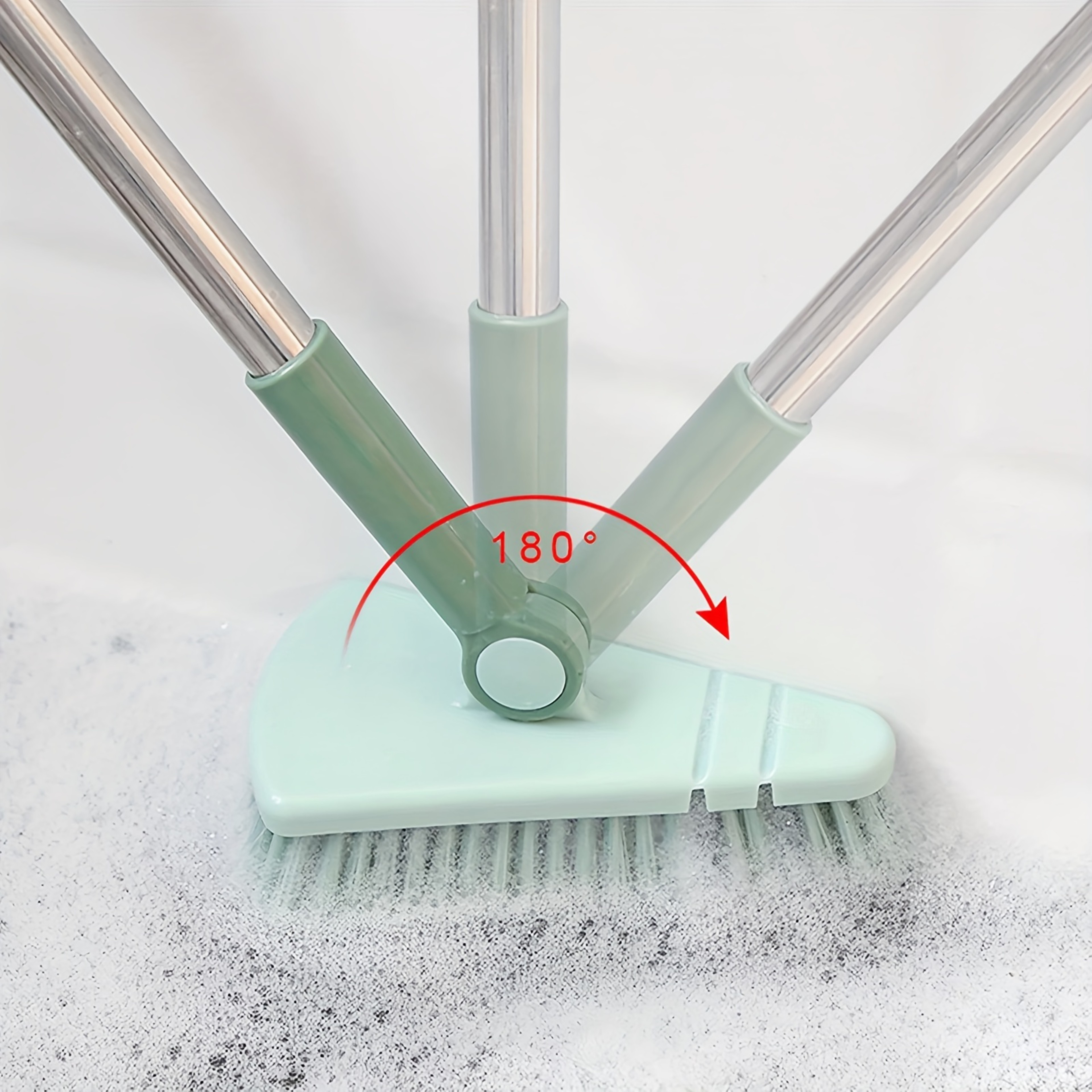 Triangle Floor Brush With Long Handle For Bathroom Kitchen  Tile Gap Cleaning 2