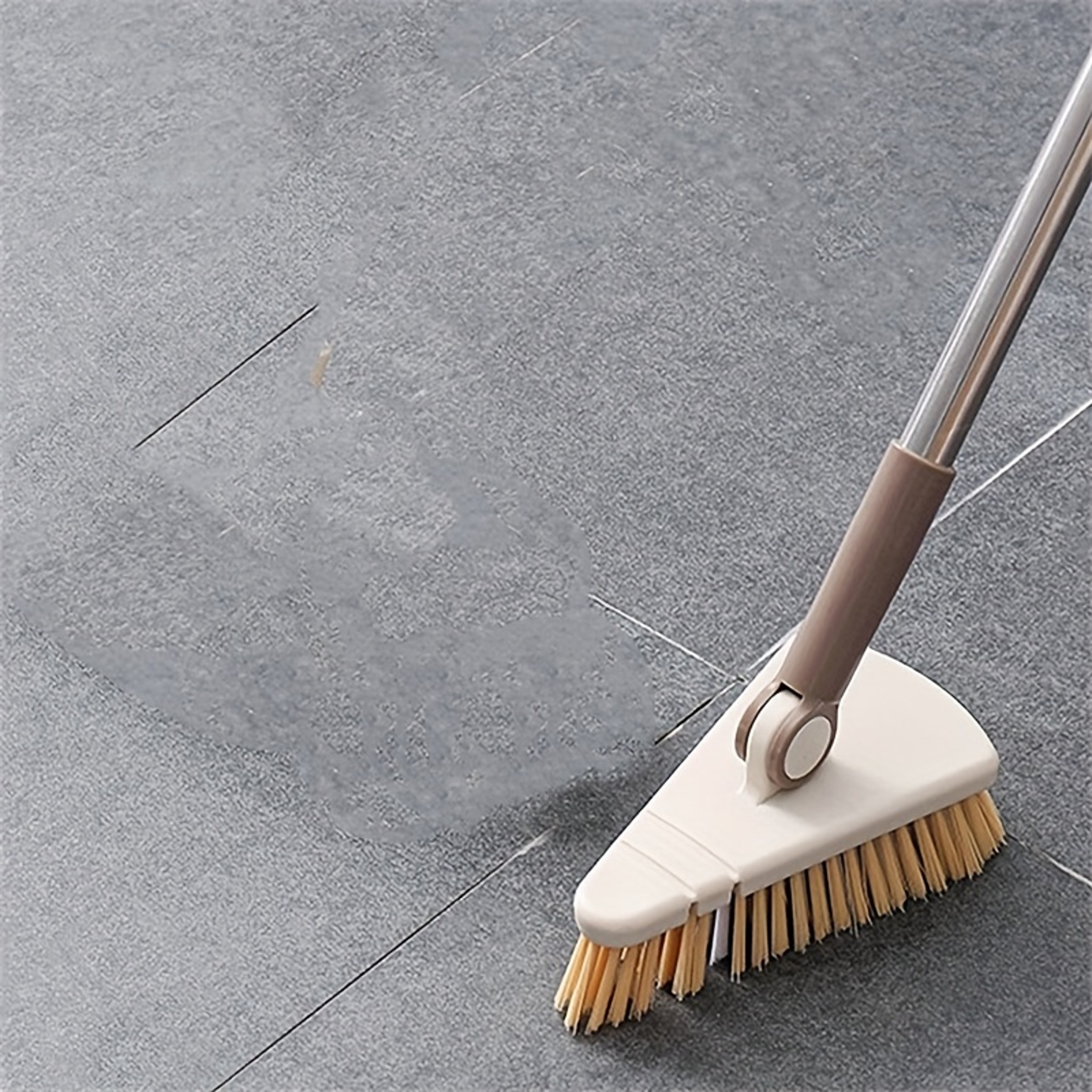 Triangle Floor Brush With Long Handle For Bathroom Kitchen  Tile Gap Cleaning 5