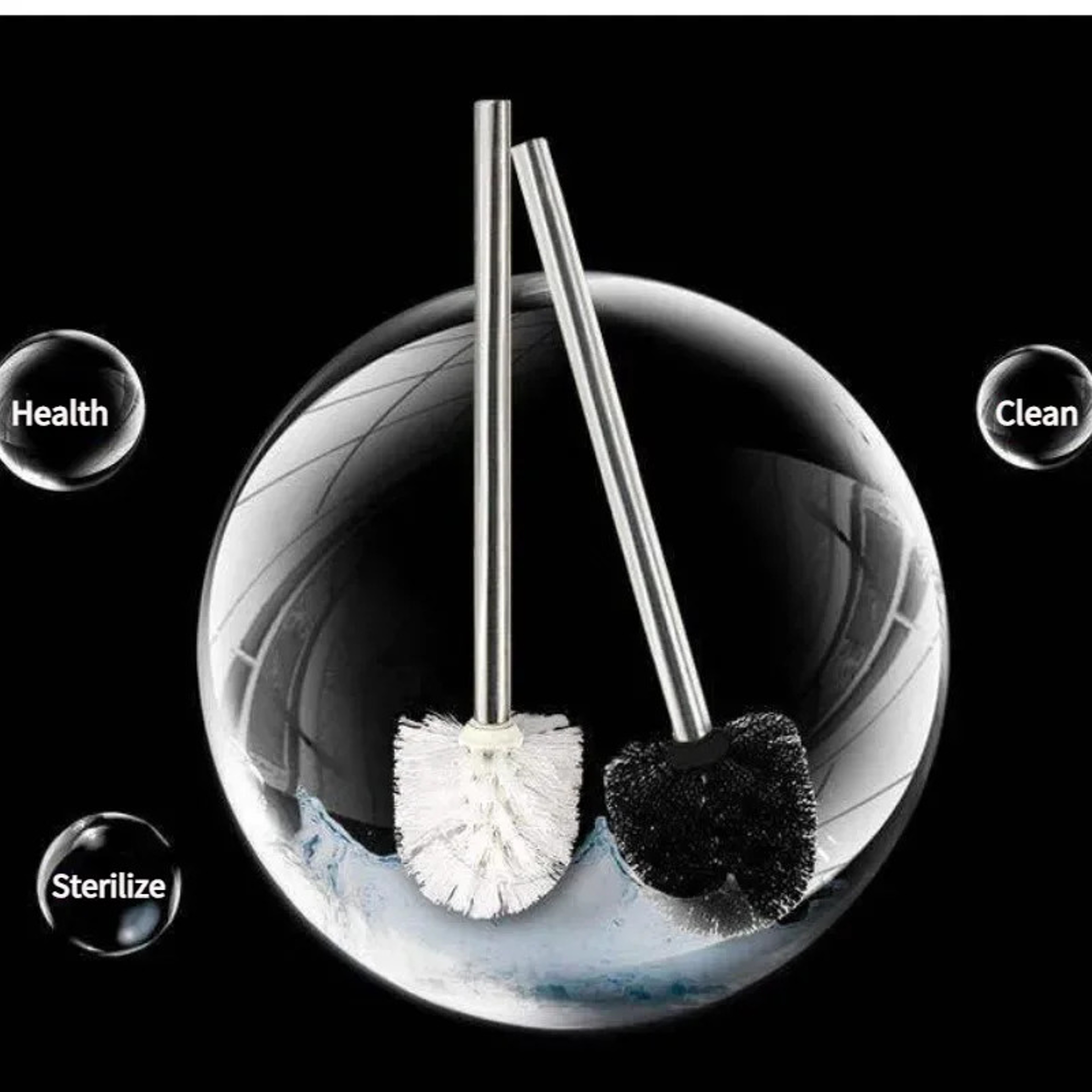 Japanese Stainless Steel Toilet Brush For Deep Cleaning Modern Bathroom 1