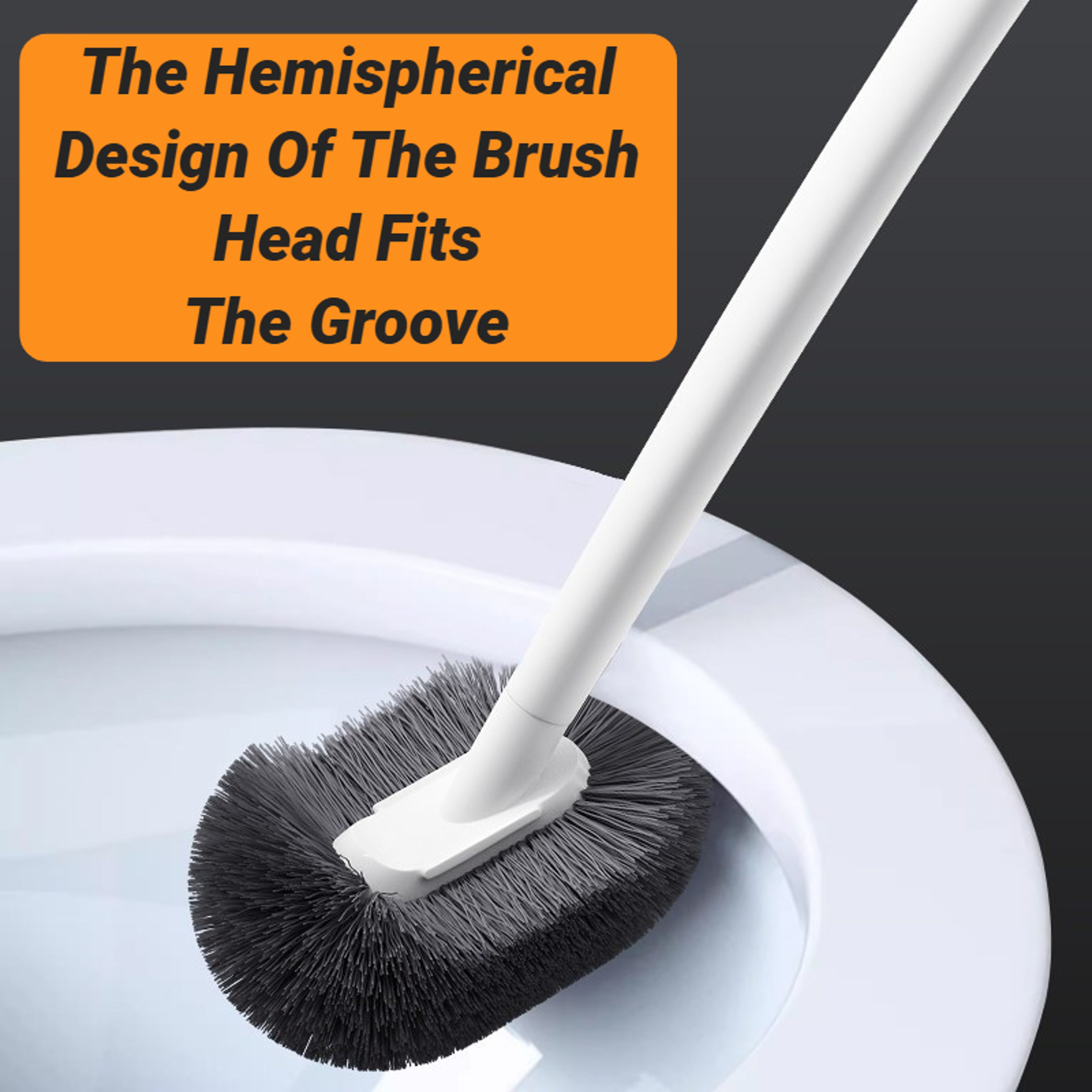 Wall Mounted Toilet Brush with Long Handle Durable Bathroom Cleaning Brush – view 3