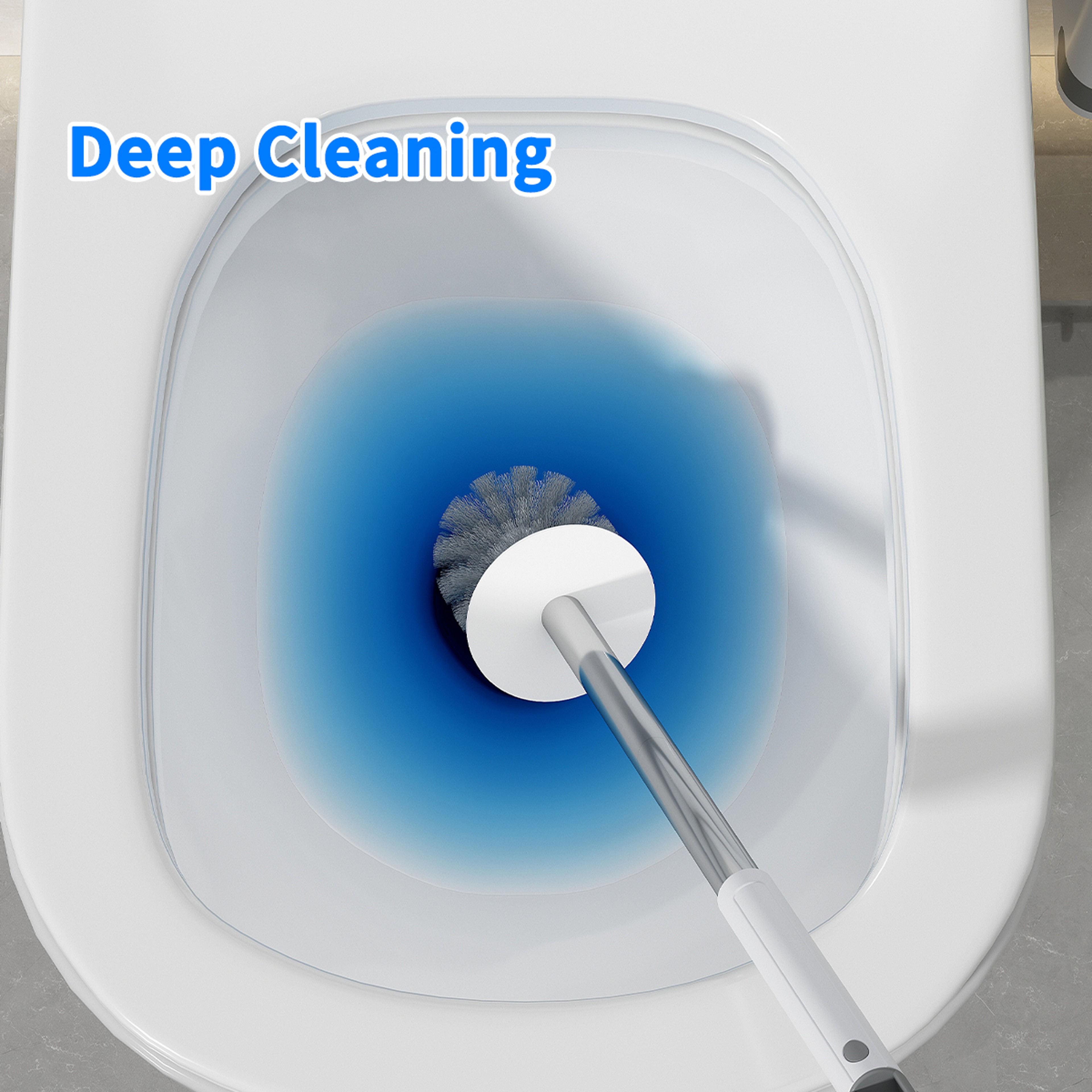 Wall Mounted Toilet Brush with Self Draining Holder Long Handle Bathroom Cleaning Brush – view 3