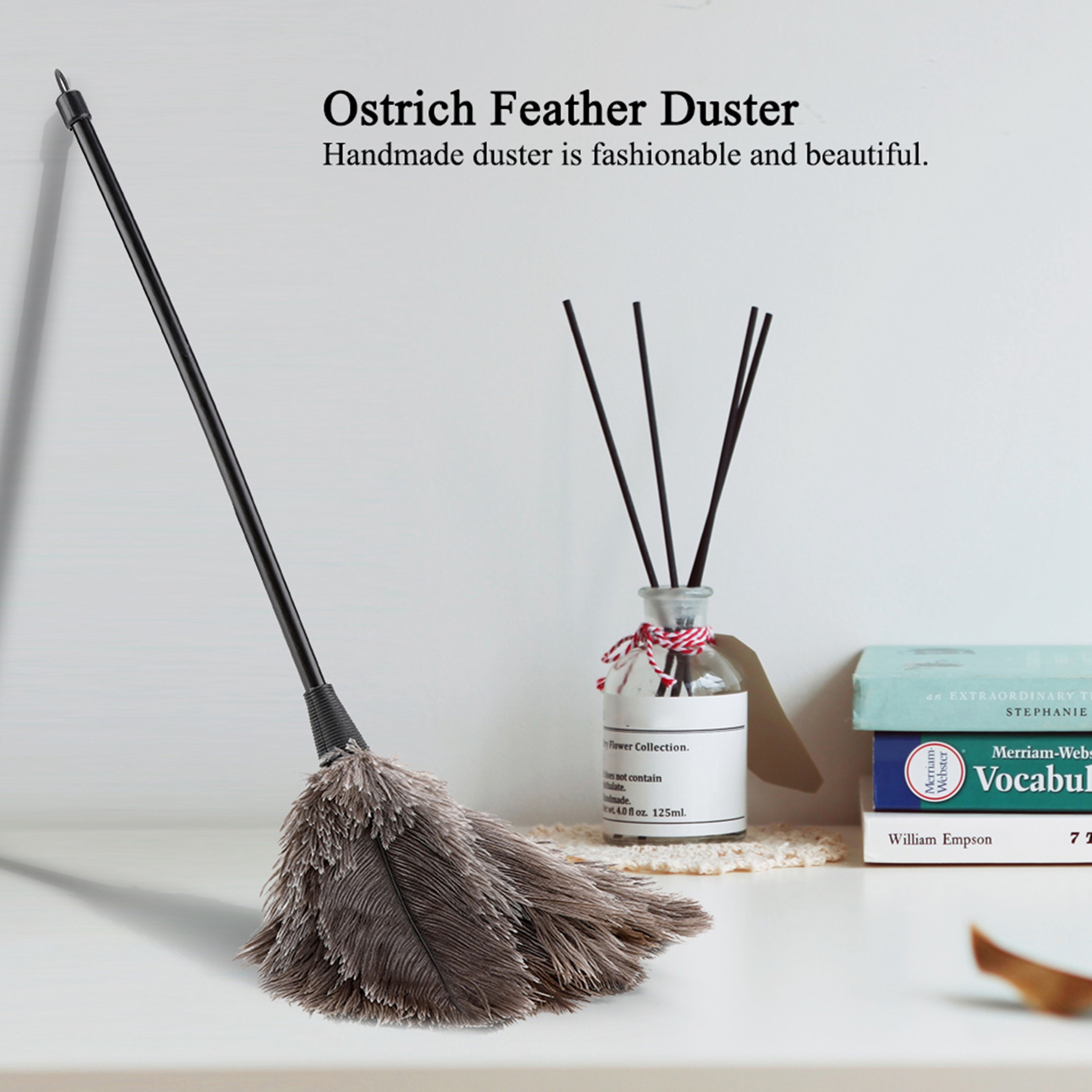 Handmade Ostrich Feather Duster Mini Reusable Dusting Tool for Keyboard, Books & Home Cleaning – view 4