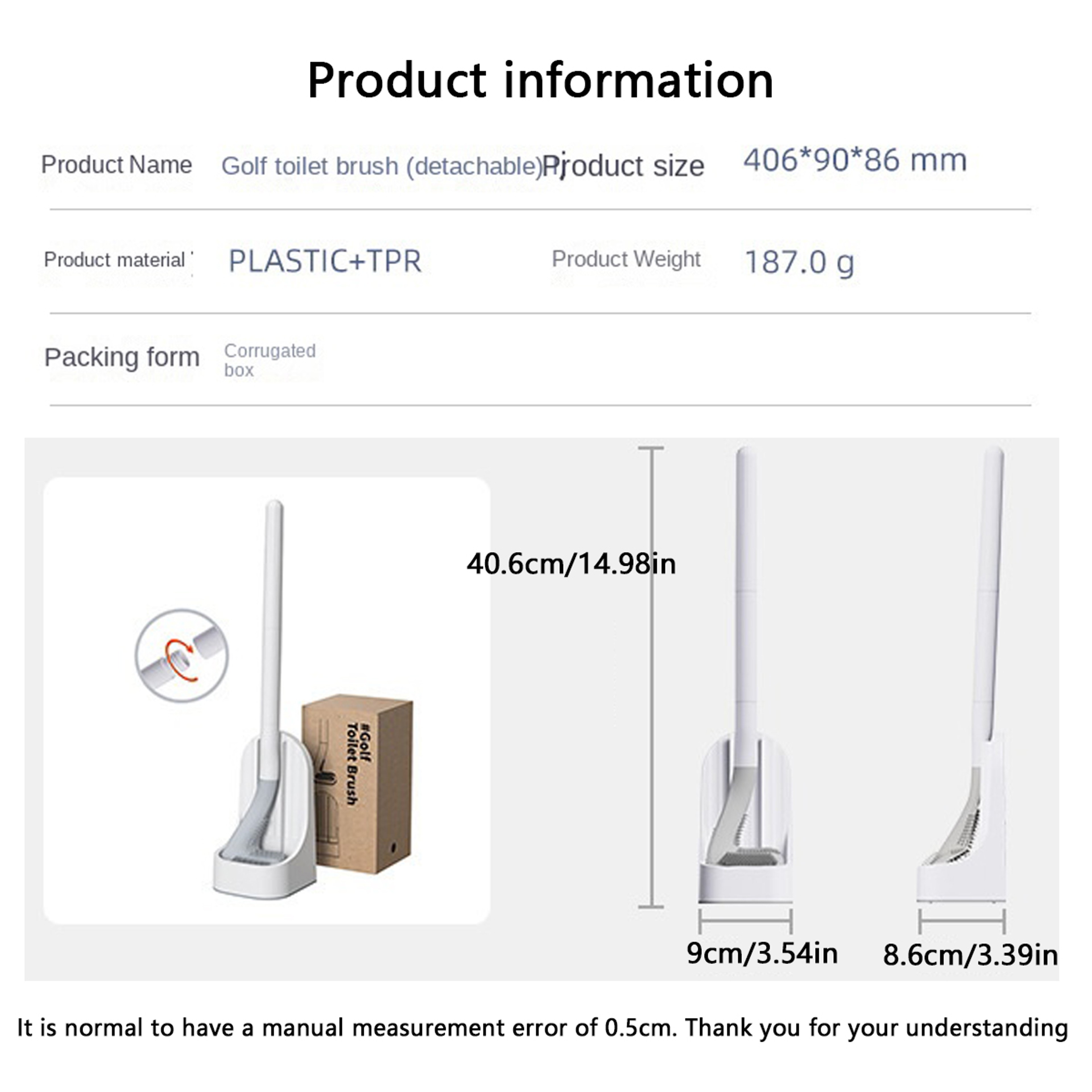 Silicone Toilet Brush with Holder Wall Mounted Quick Drain Bathroom Cleaning Set – view 6