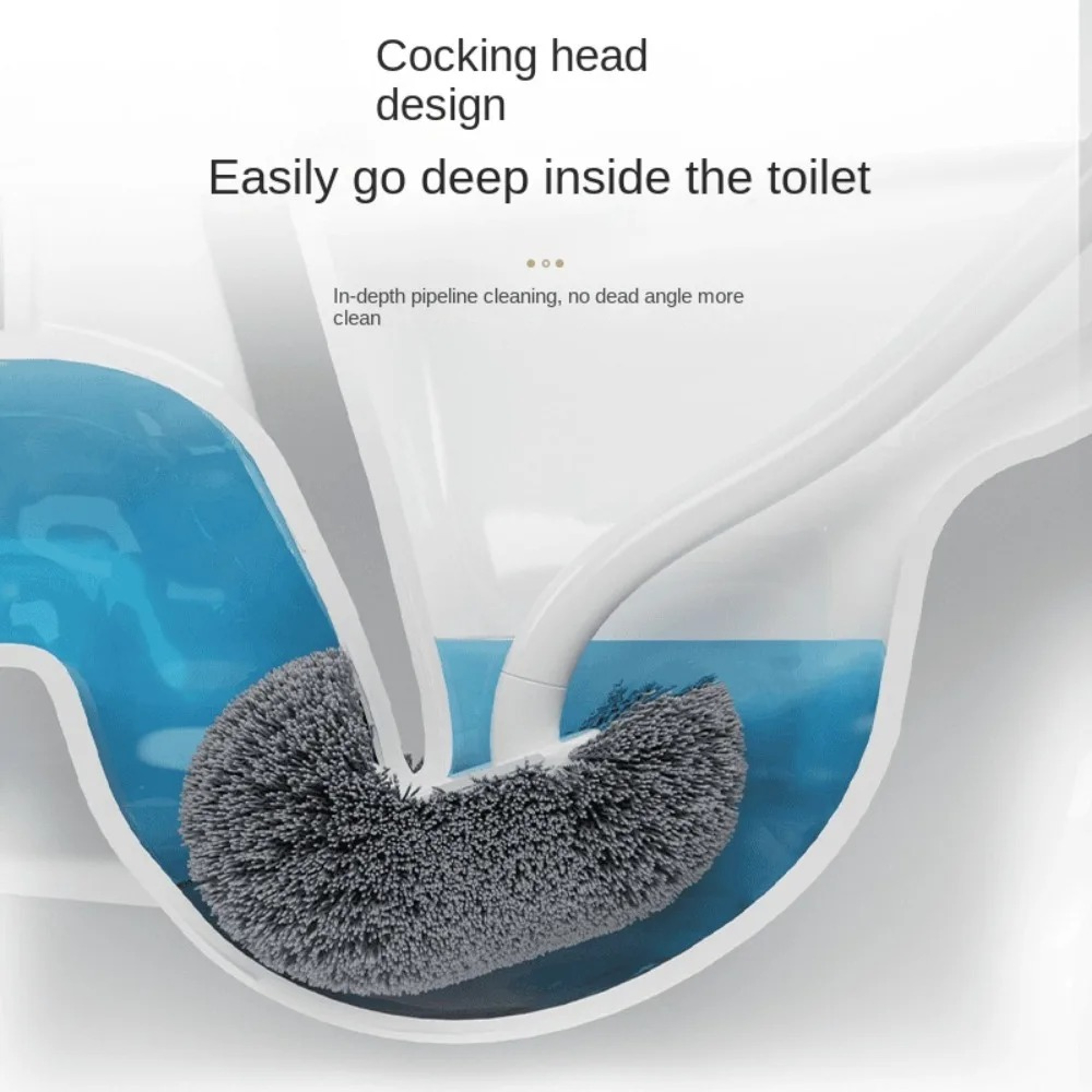 Wall Mounted Toilet Brush with Long Handle S Shape Corner Cleaning Brush – view 4
