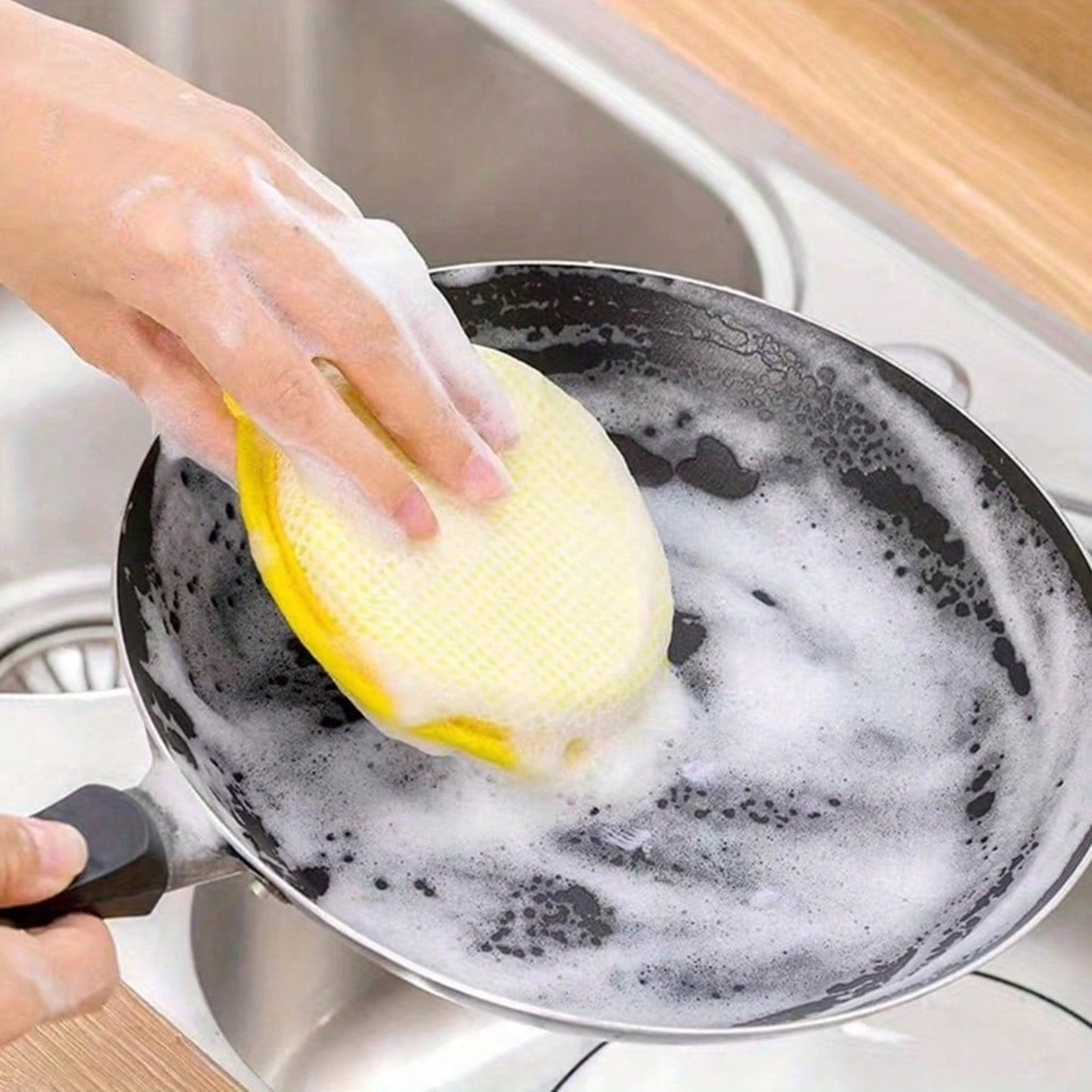 Reusable Kitchen Cleaning Sponge  Dish Washing Sponge Textured Scrub Cloth For Cookware Sinks  Stov 2