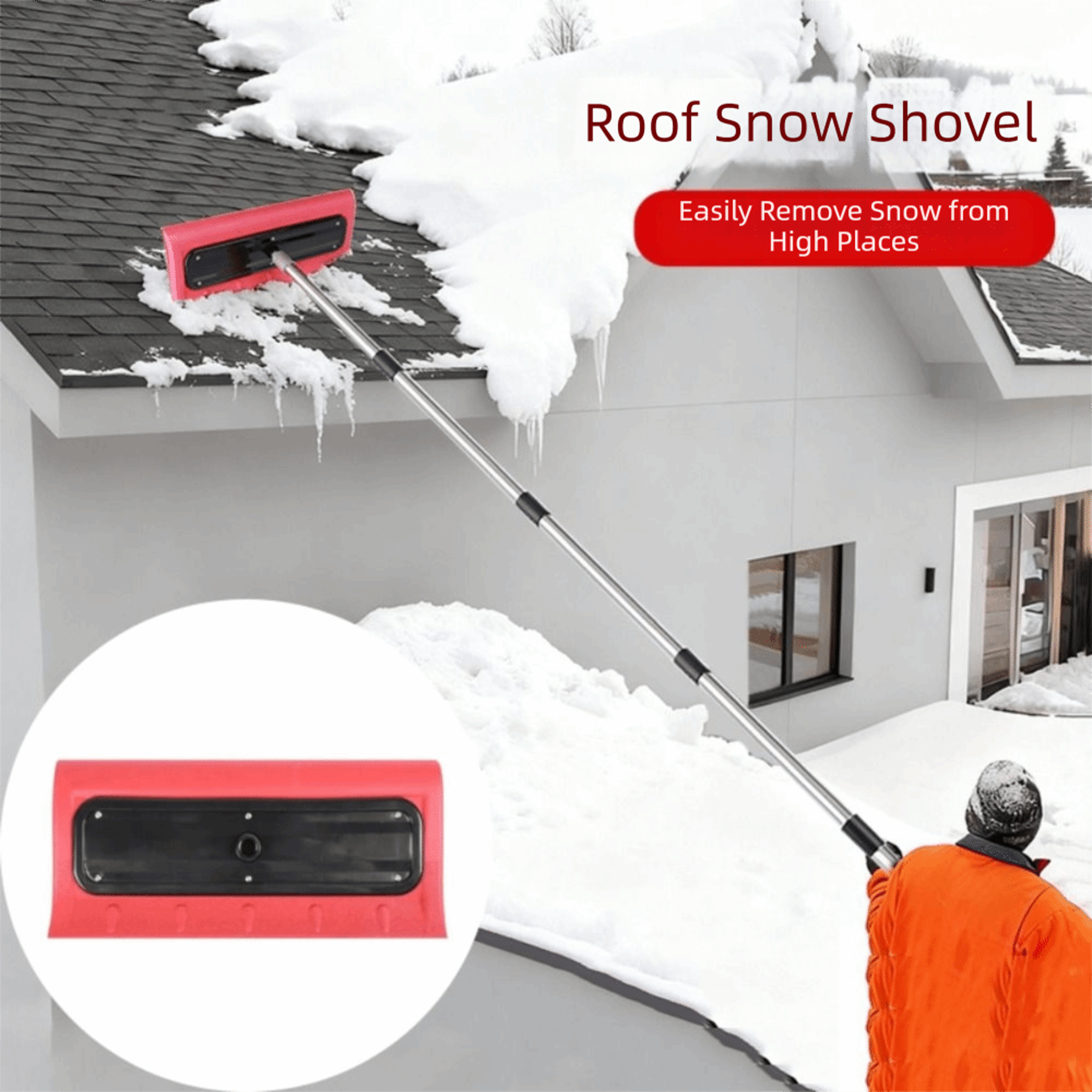 Extendable Roof Snow Rake with Soft Foam Head for Safe Roof & Vehicle Snow Removal – view 5