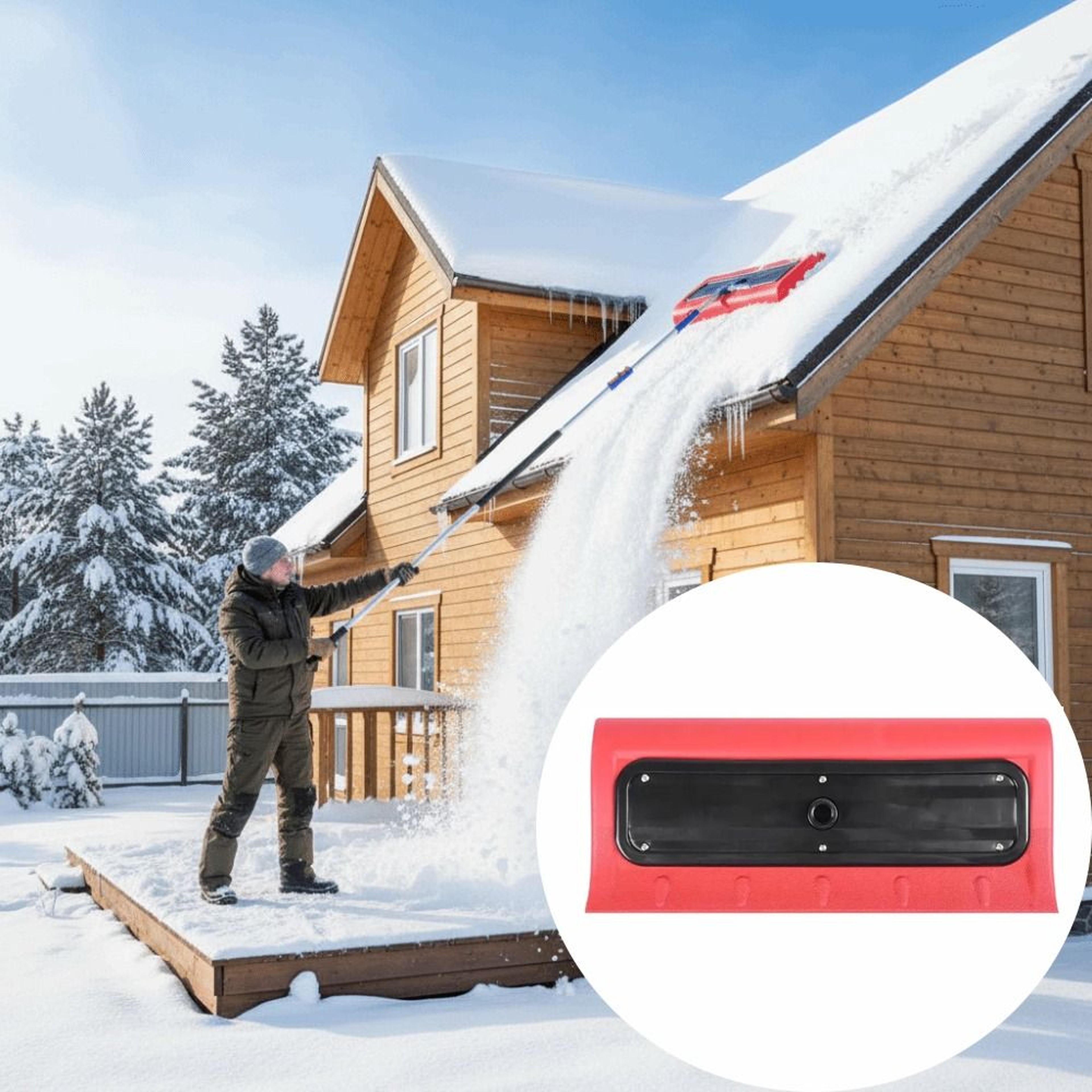 Extendable Roof Snow Rake with Foam Head for Safe Roof & Vehicle Snow Removal – view 2
