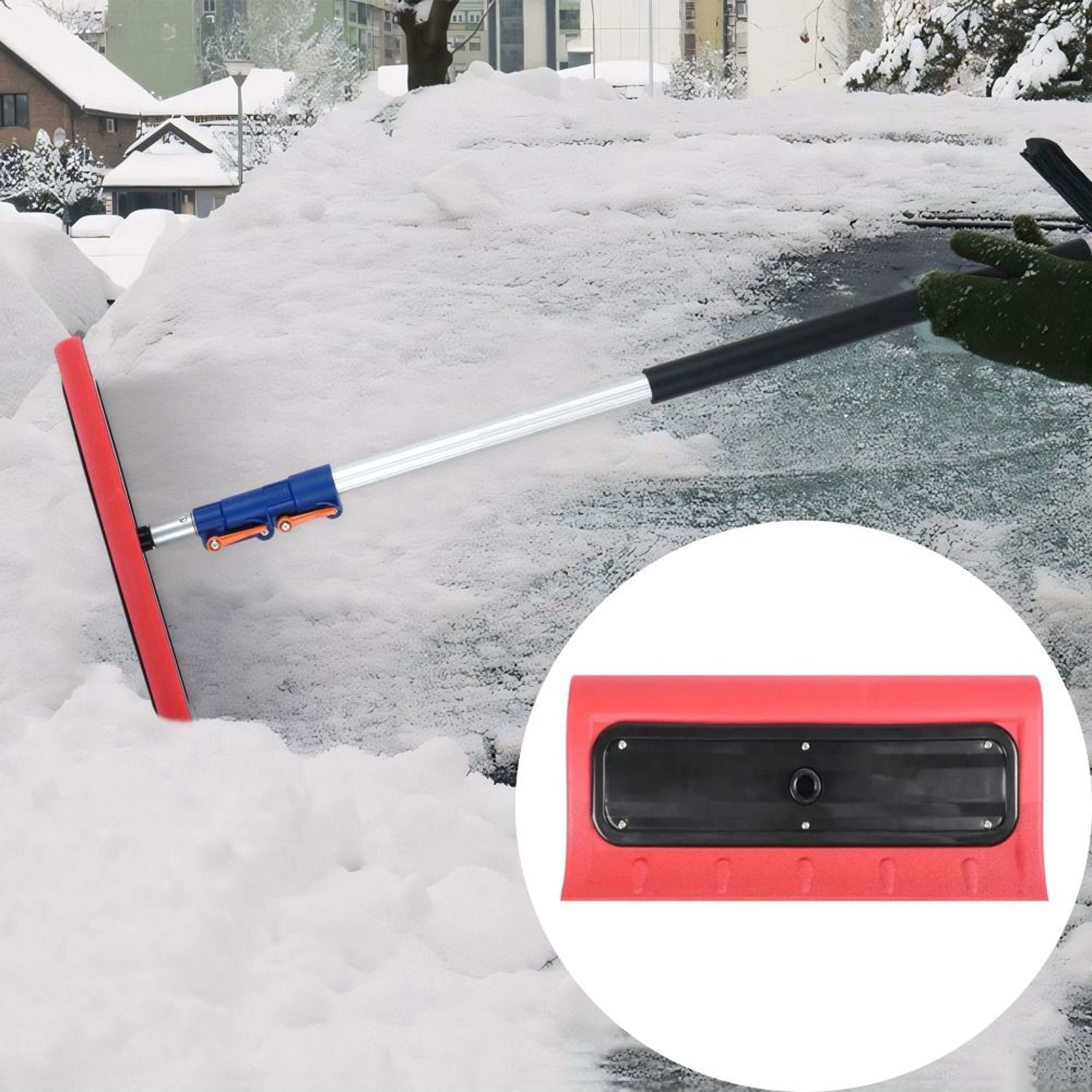 Extendable Roof Snow Rake with Foam Head for Safe Roof & Vehicle Snow Removal – view 3