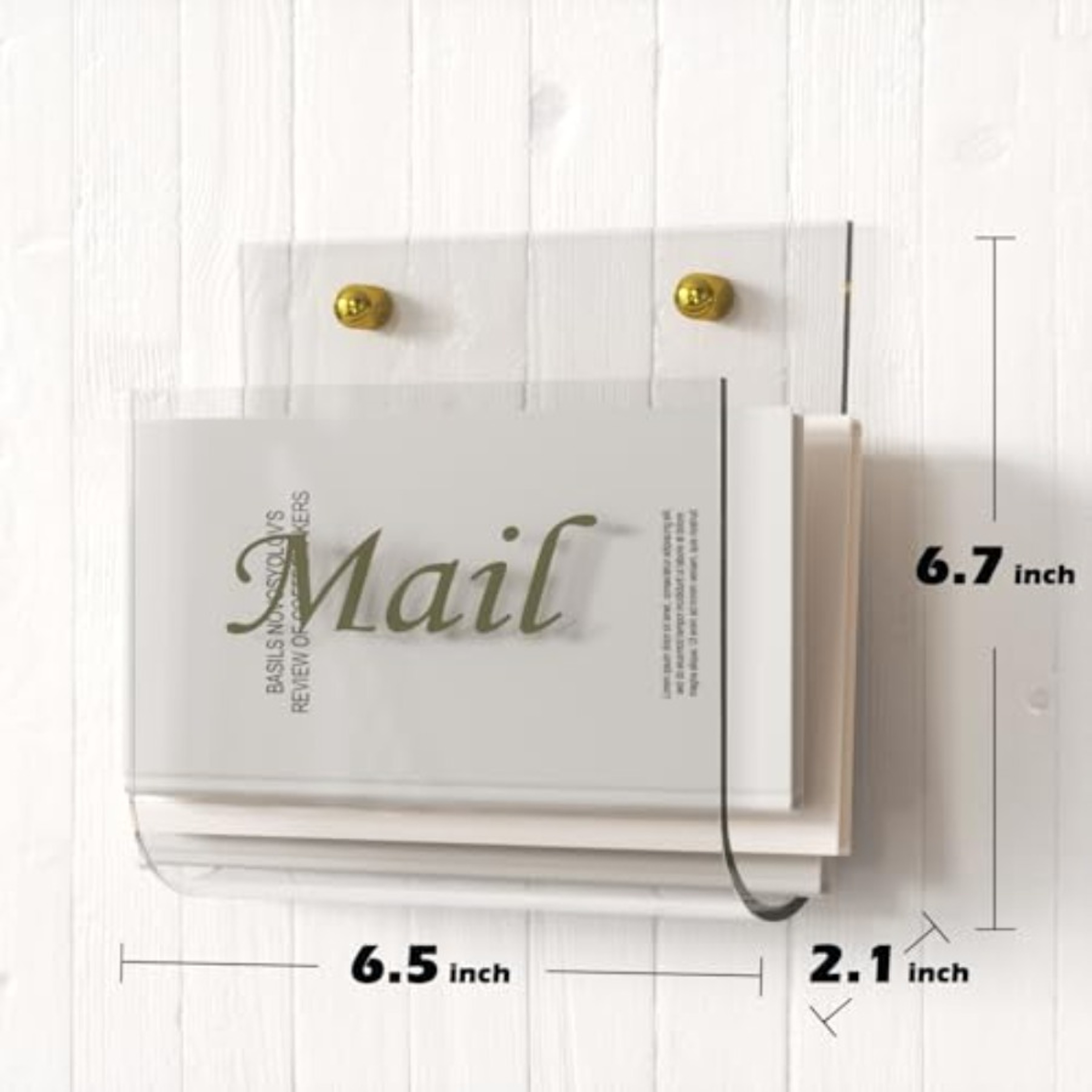 Clear Wall Mail Organizer Acrylic Mail Holder Wall Mounted File Holder for Letters & Documents – view 3