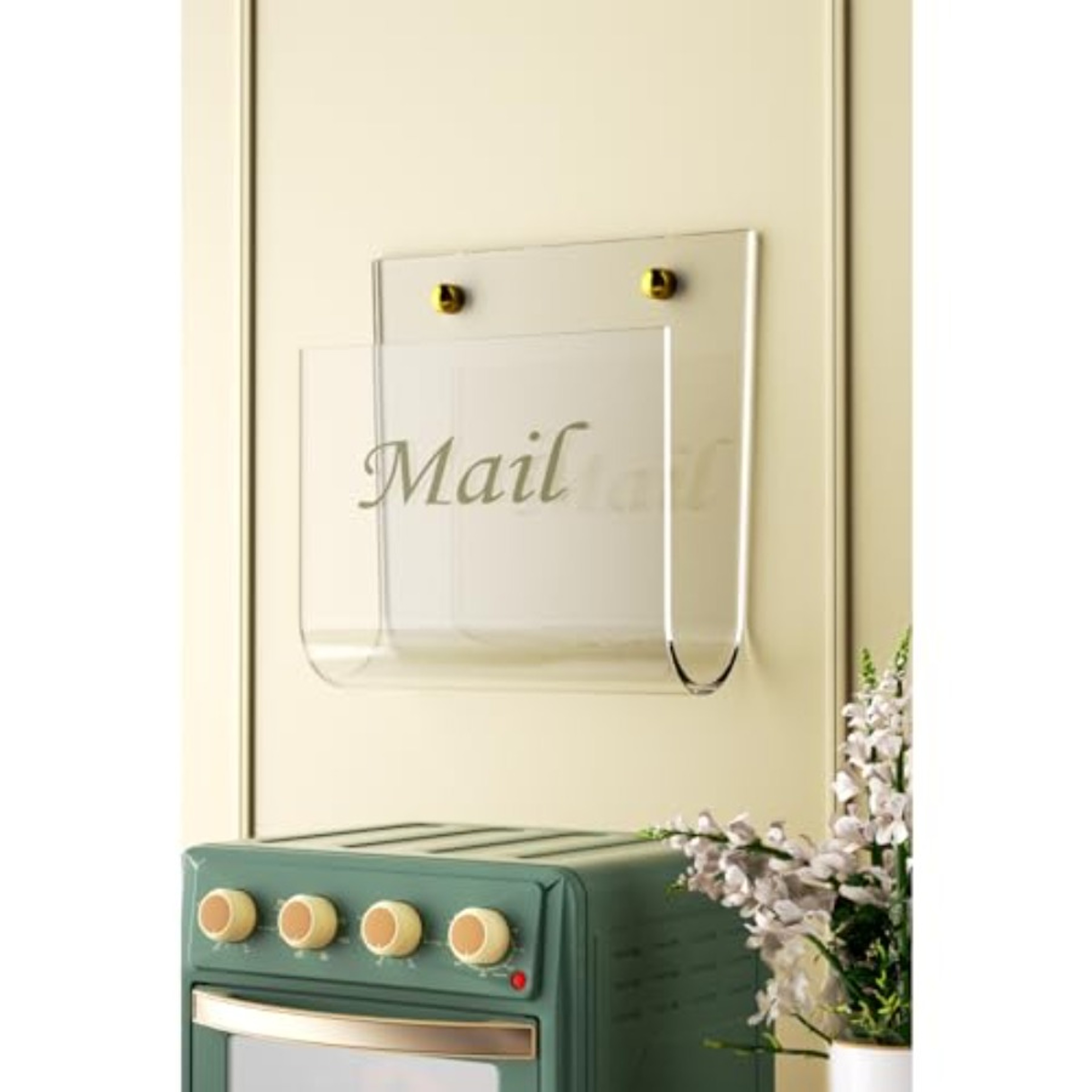Clear Wall Mail Organizer Acrylic Mail Holder Wall Mounted File Holder for Letters & Documents – view 6