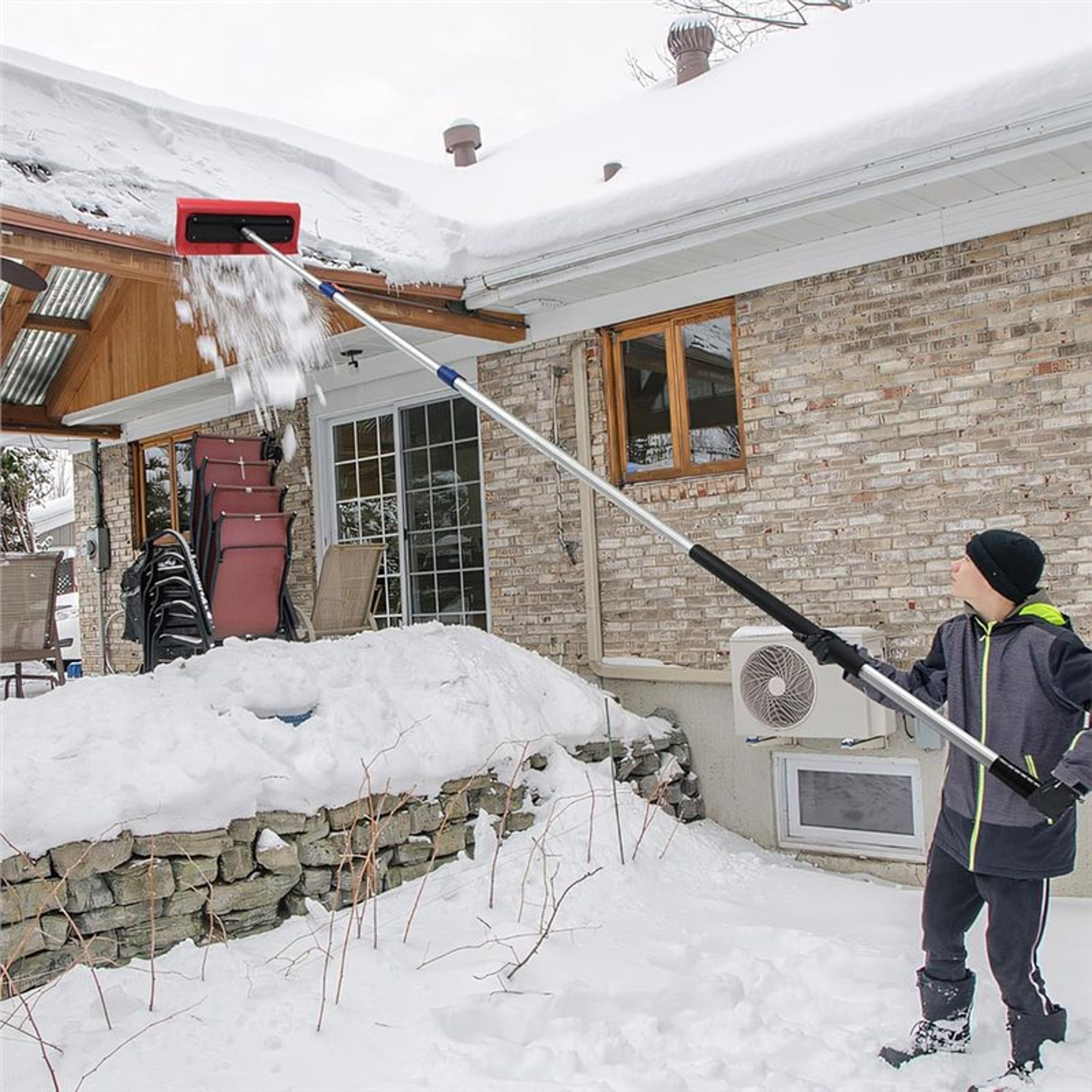 Foam Snow Roof Rake Scratch Free Snow Broom For Cars Roofs And Gutters 1