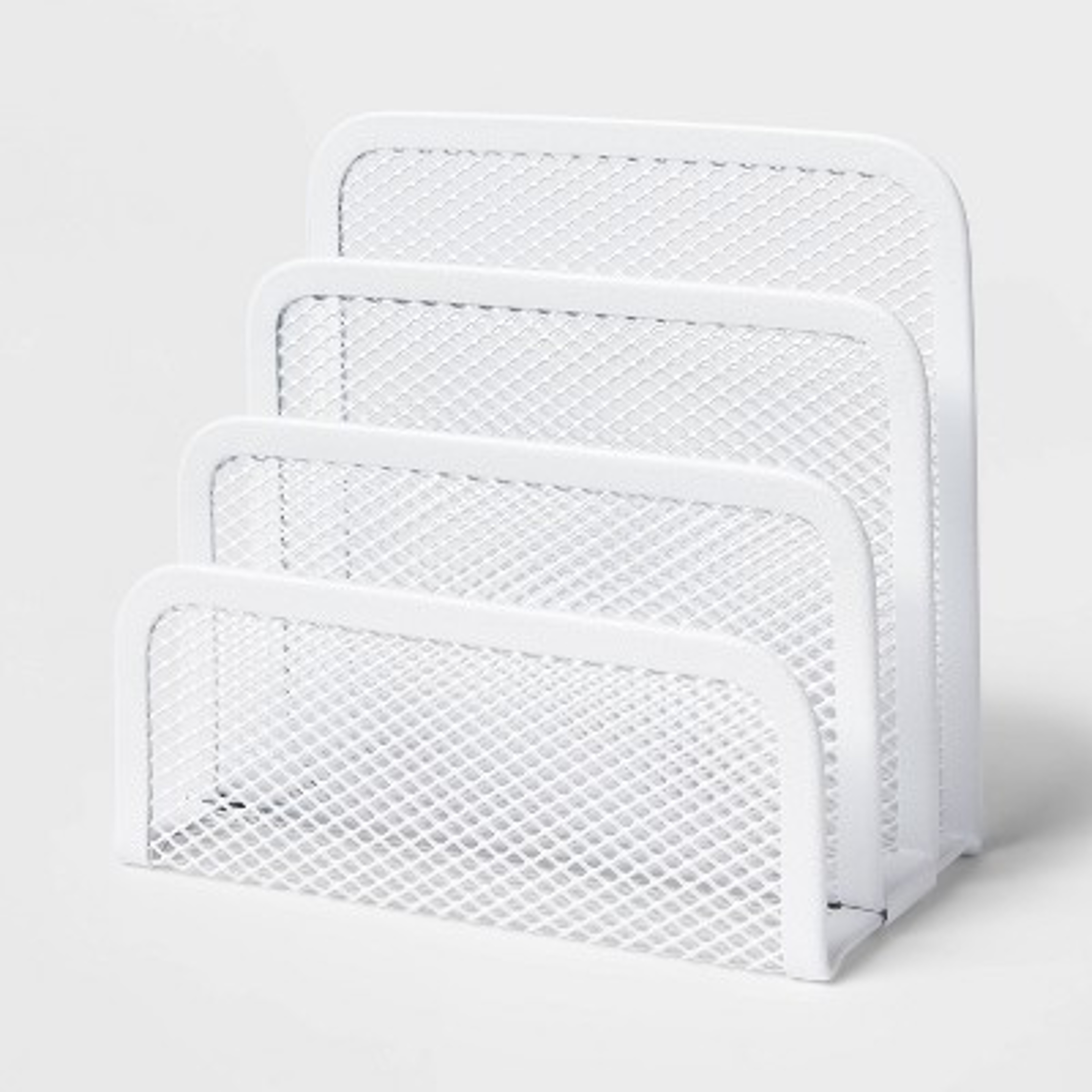 Tier Mesh Letter Sorter White Steel Desk Organizer and Mail Organizer – view 1