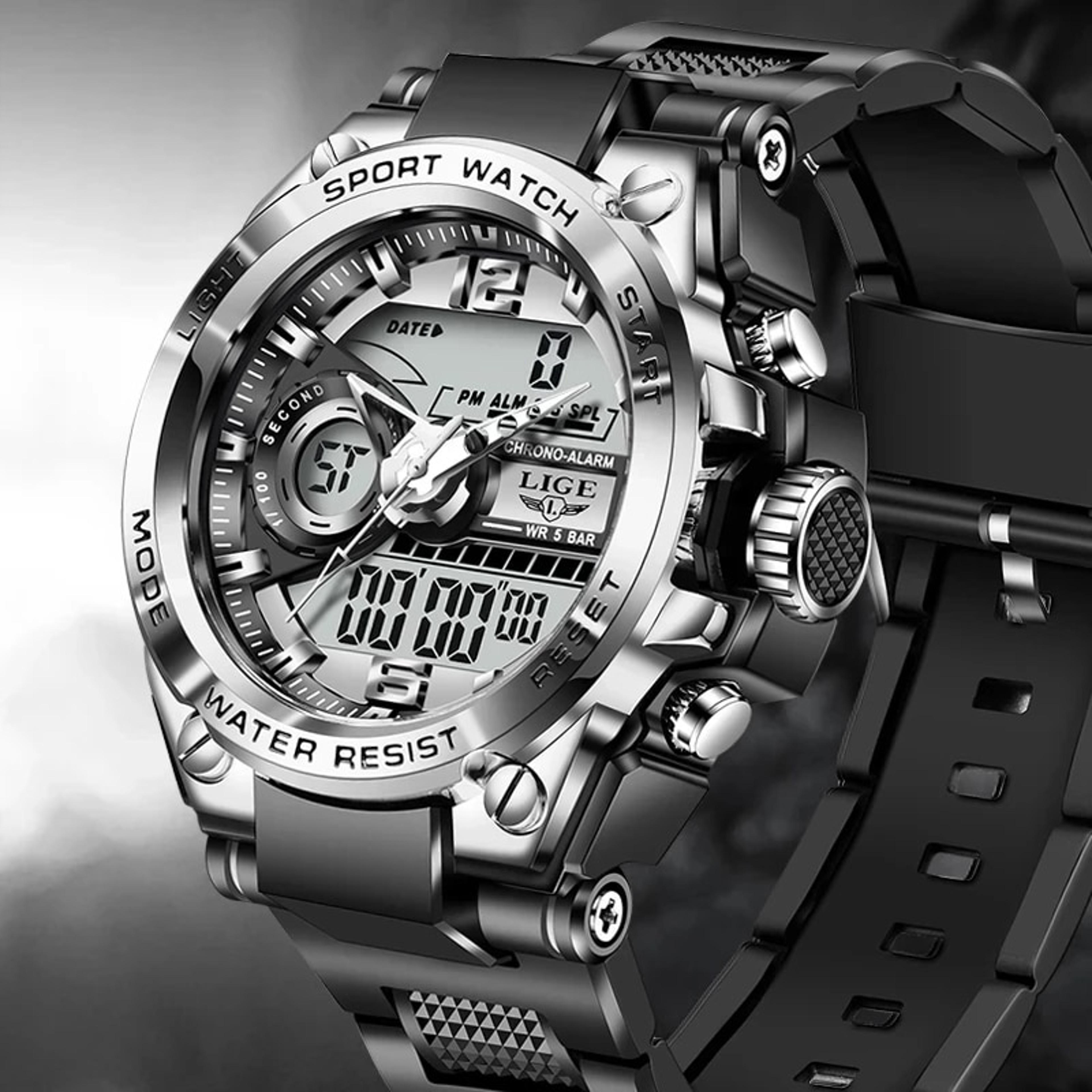 Waterproof Military Watch for Men with LED Dual Display and Sport Chronograph – view 1