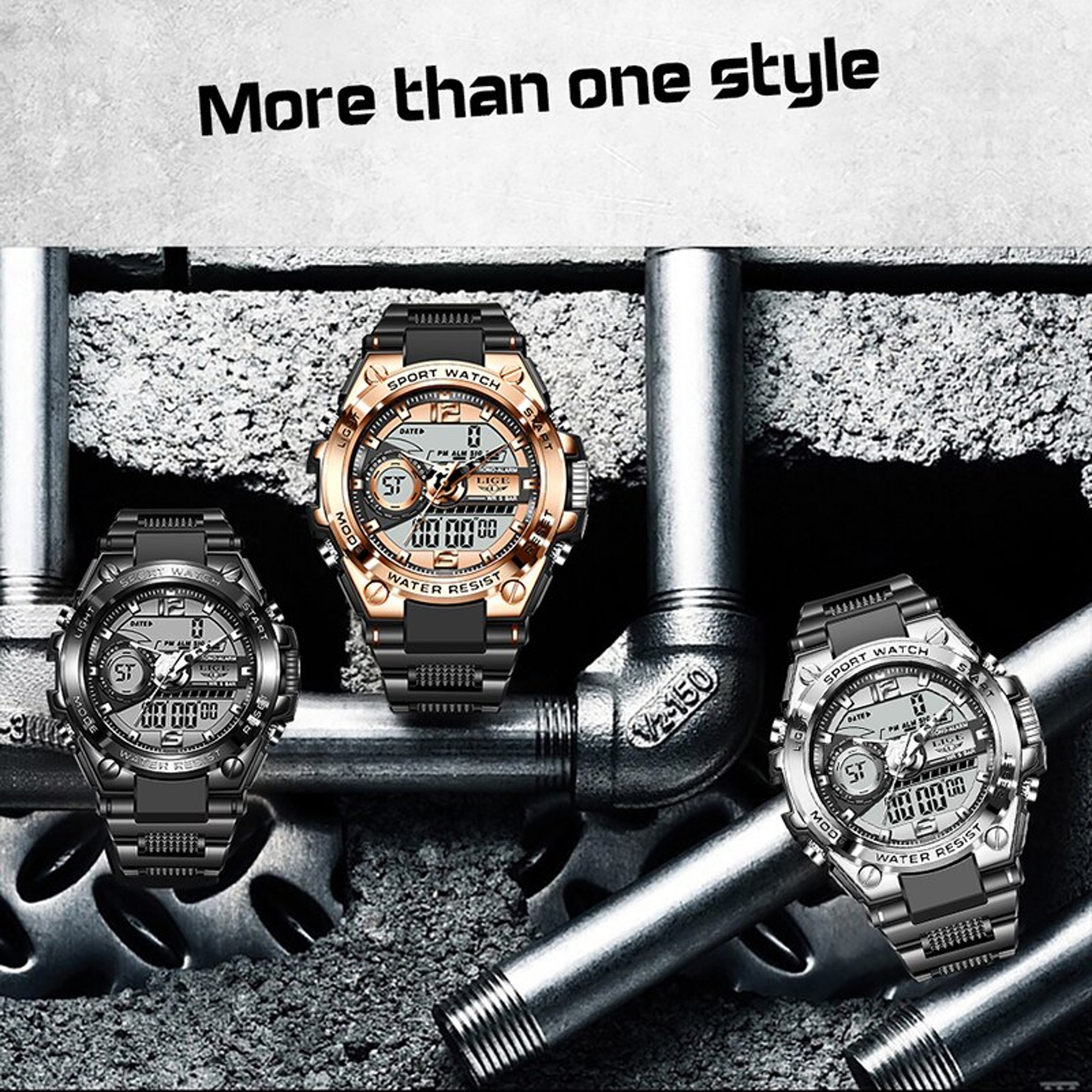 Waterproof Military Watch for Men with LED Dual Display and Sport Chronograph – view 6