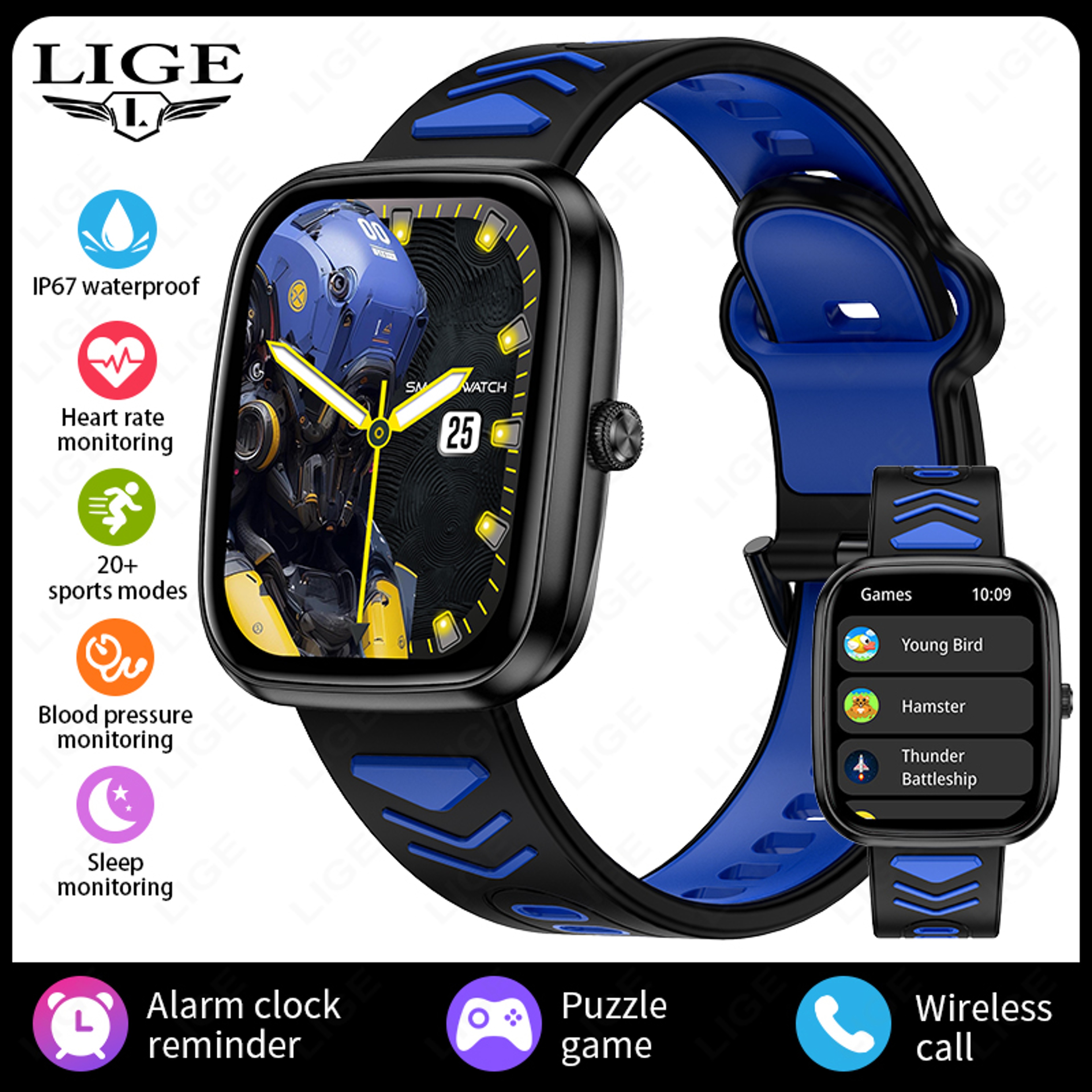 Kids Smart Watch Inch HD Bluetooth Calling Fitness Tracker 7