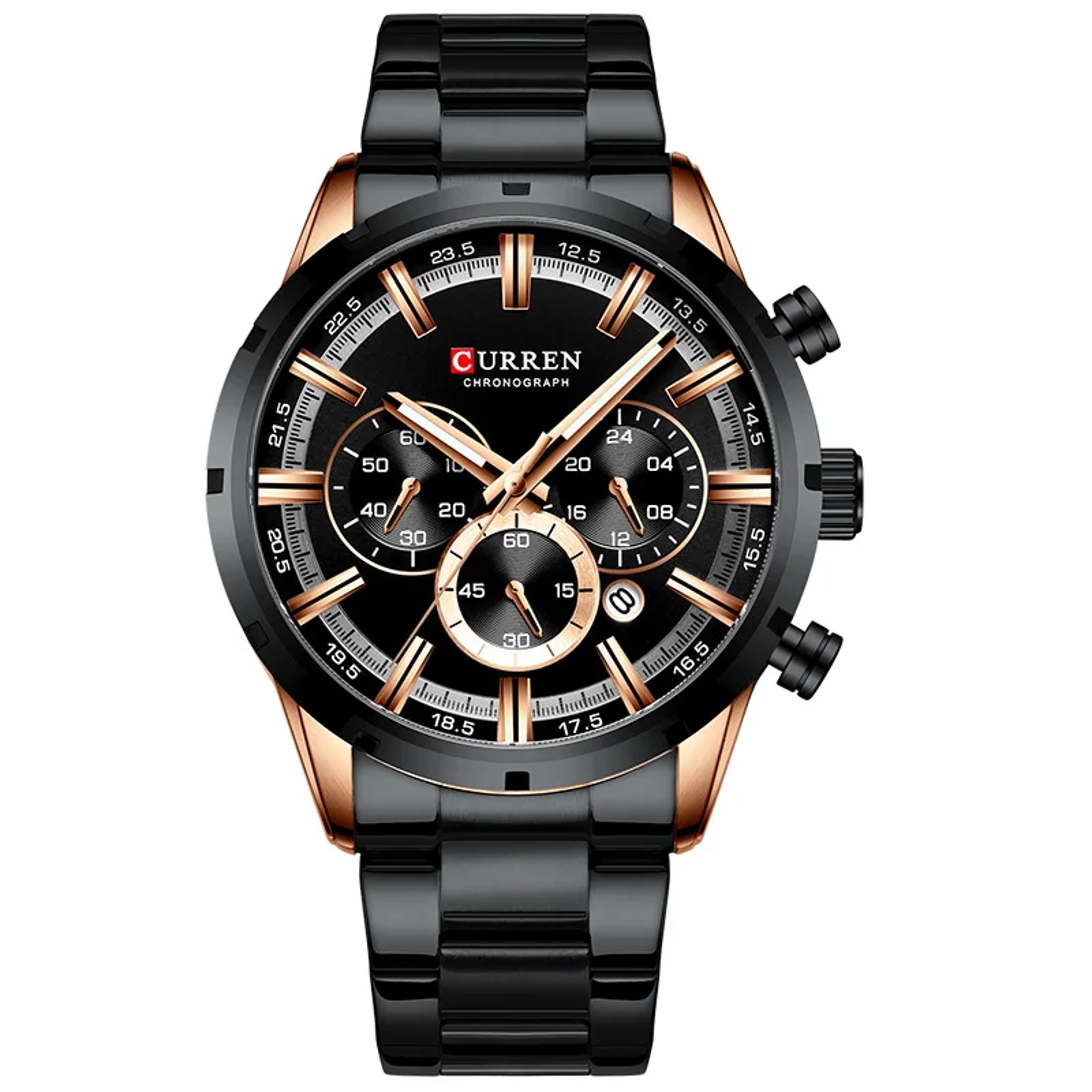 Multifunction Waterproof Watch Stainless Steel Business Calendar Wristwatch 15