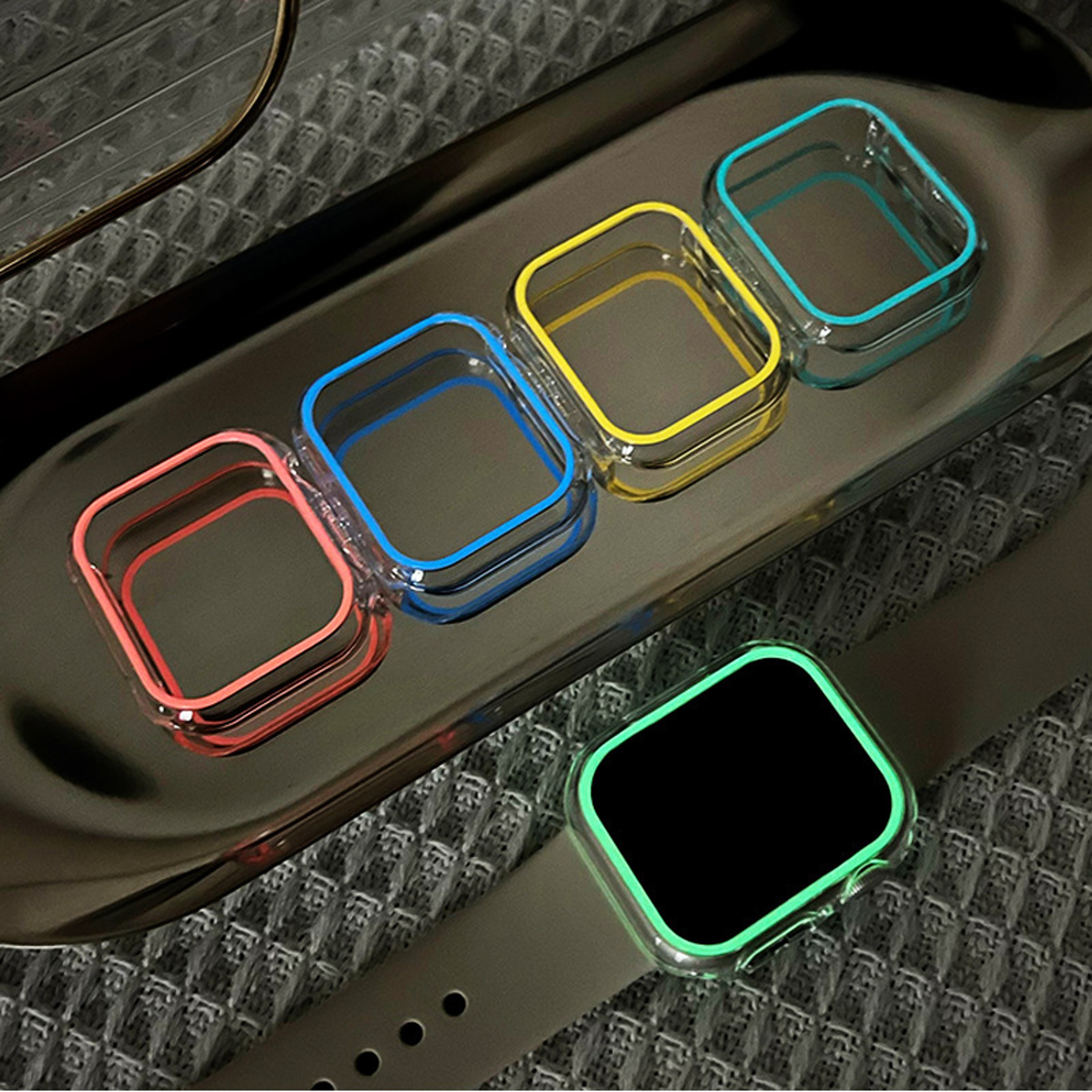 Luminous Transparent Apple Watch Case Hard Shell Protective Cover 1