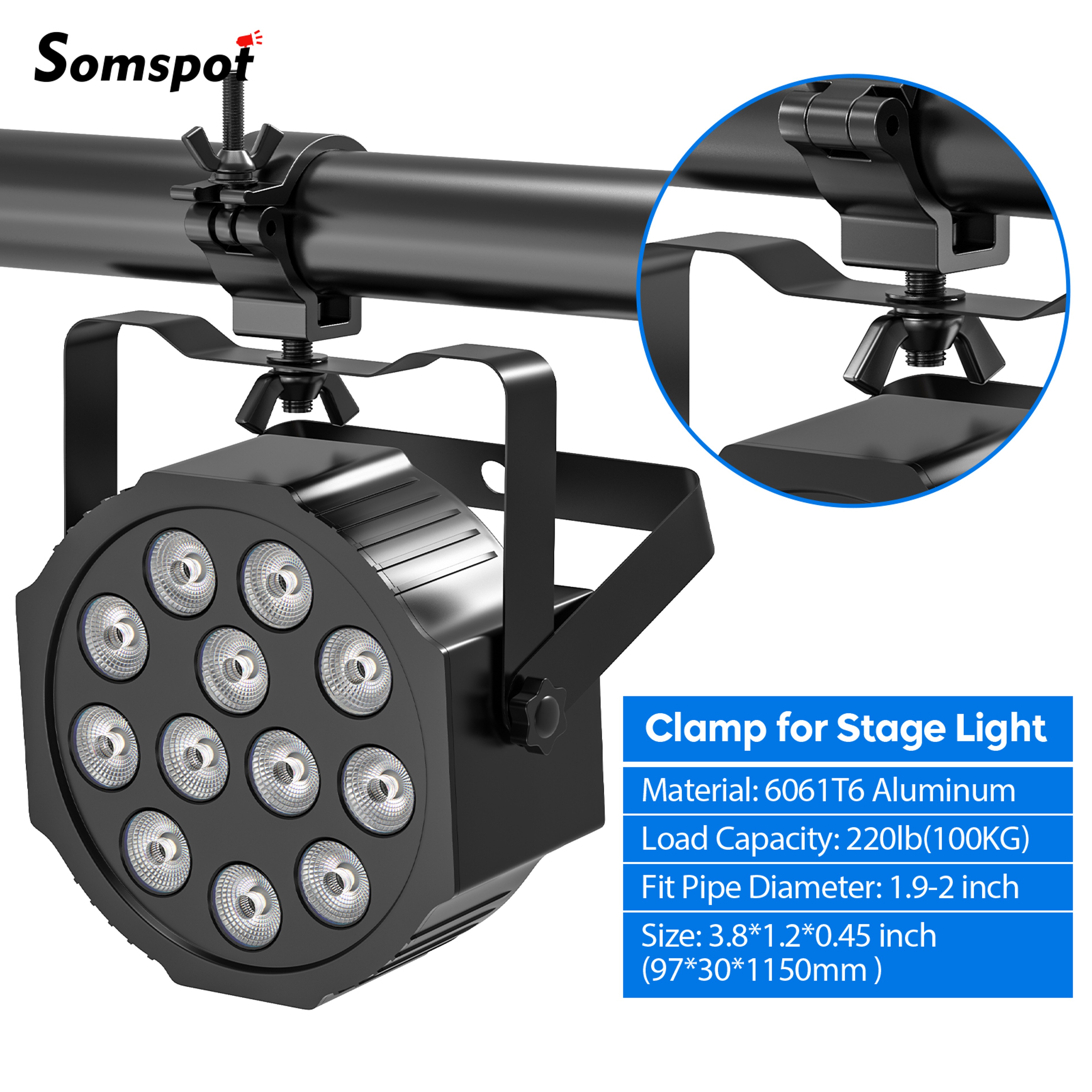 Piece Heavy Duty Stage Light Clamps Aluminum Alloy Truss Hooks for Moving Head Lights – view 3