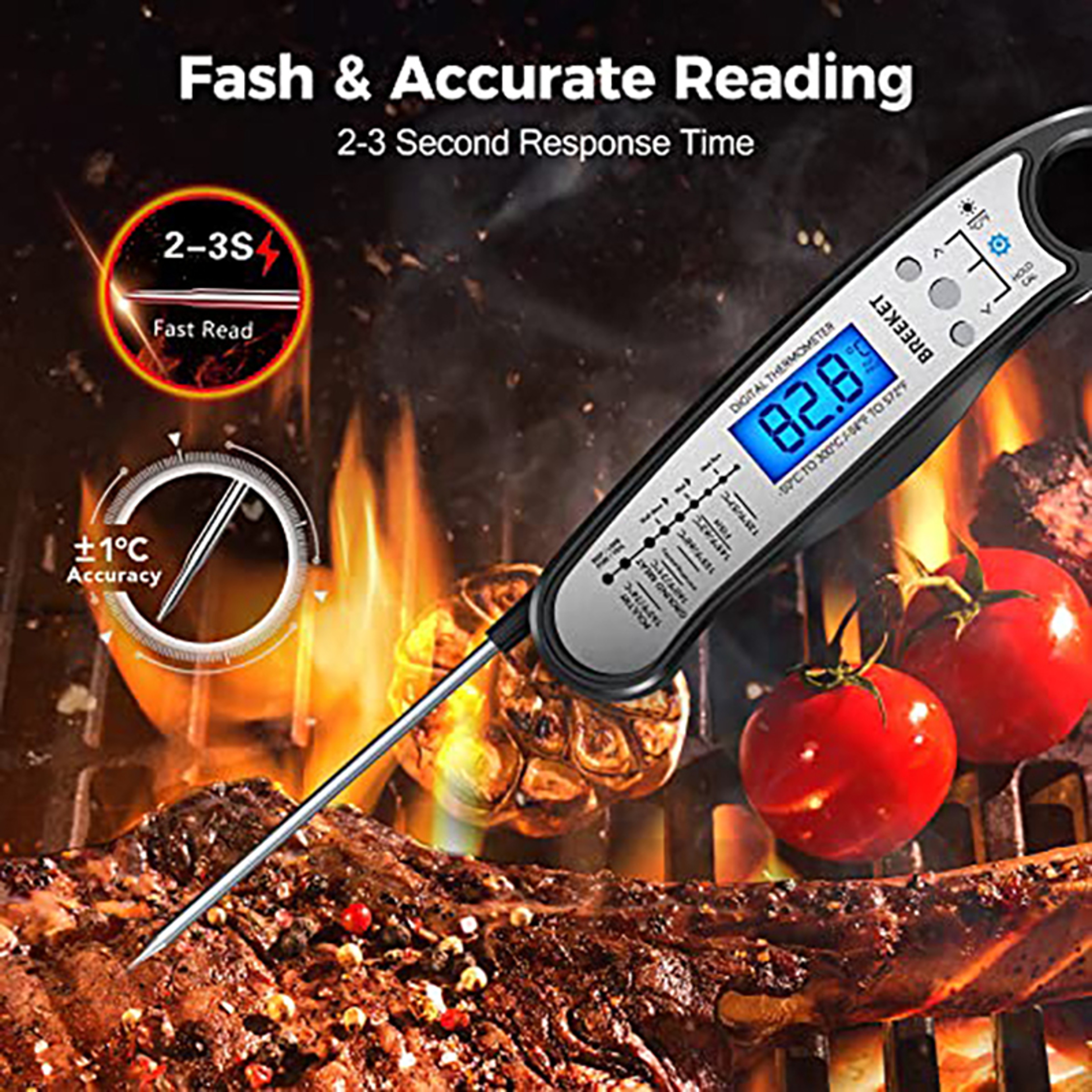 Digital Meat Thermometer with Dual Probes for BBQ Grilling and Kitchen Cooking – view 5