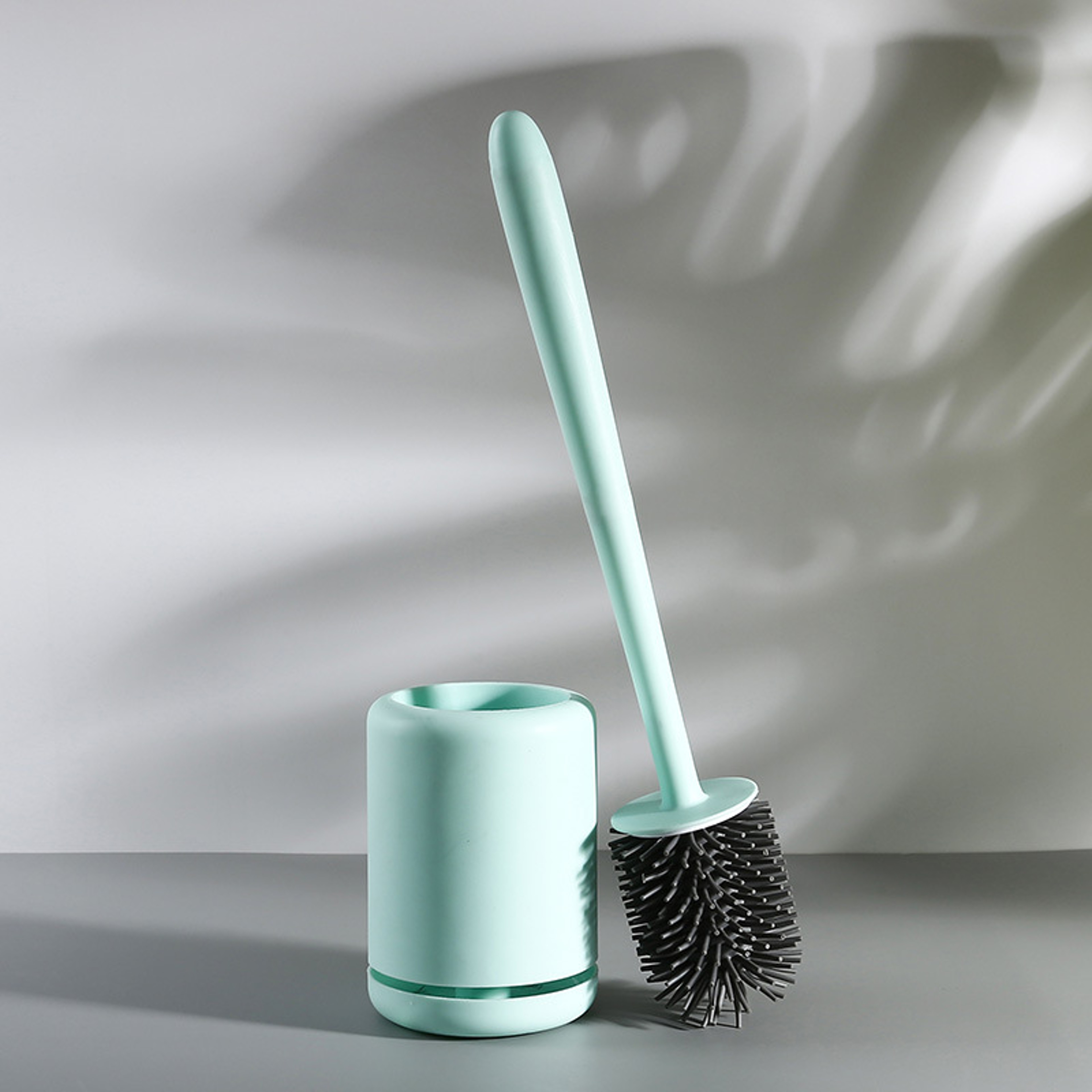 Quick Dry Silicone Toilet Brush With Wall Mount Holder 4